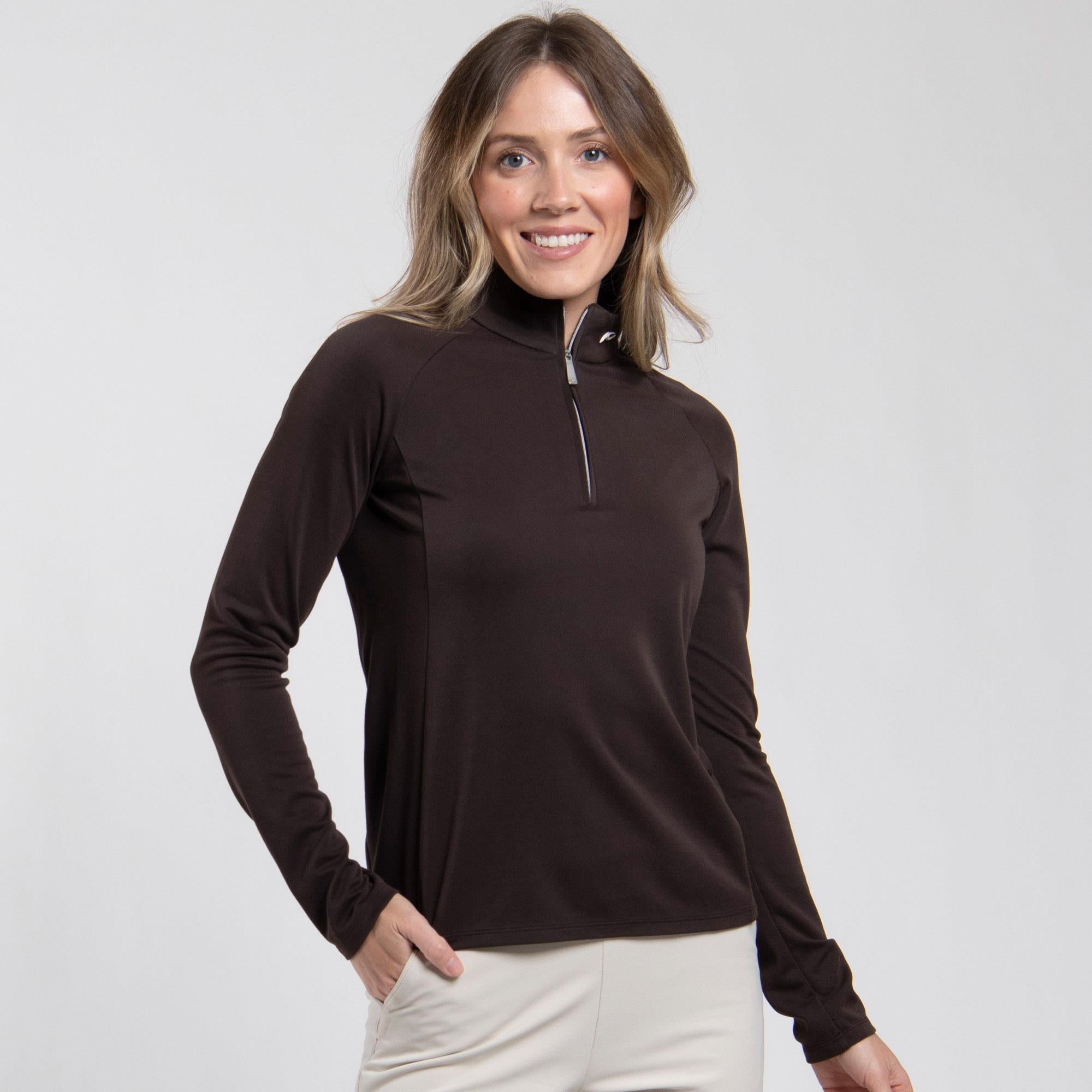 KJUS Berit Half Zip Ladies Golf Mid Layer Espresso