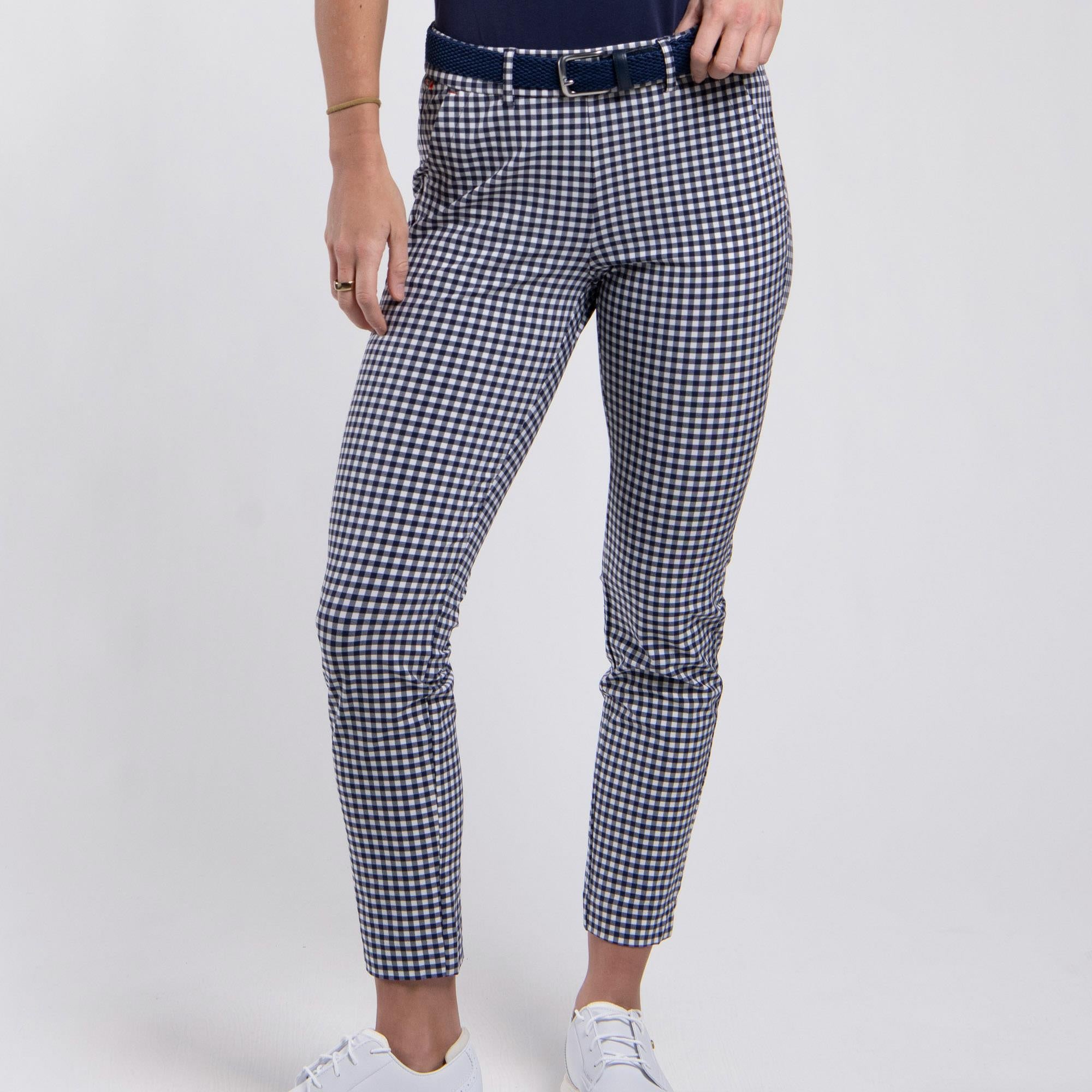 KJUS Ikala 7/8 Ladies Treggings Micro Gingham Atlanta Blue/Bone White
