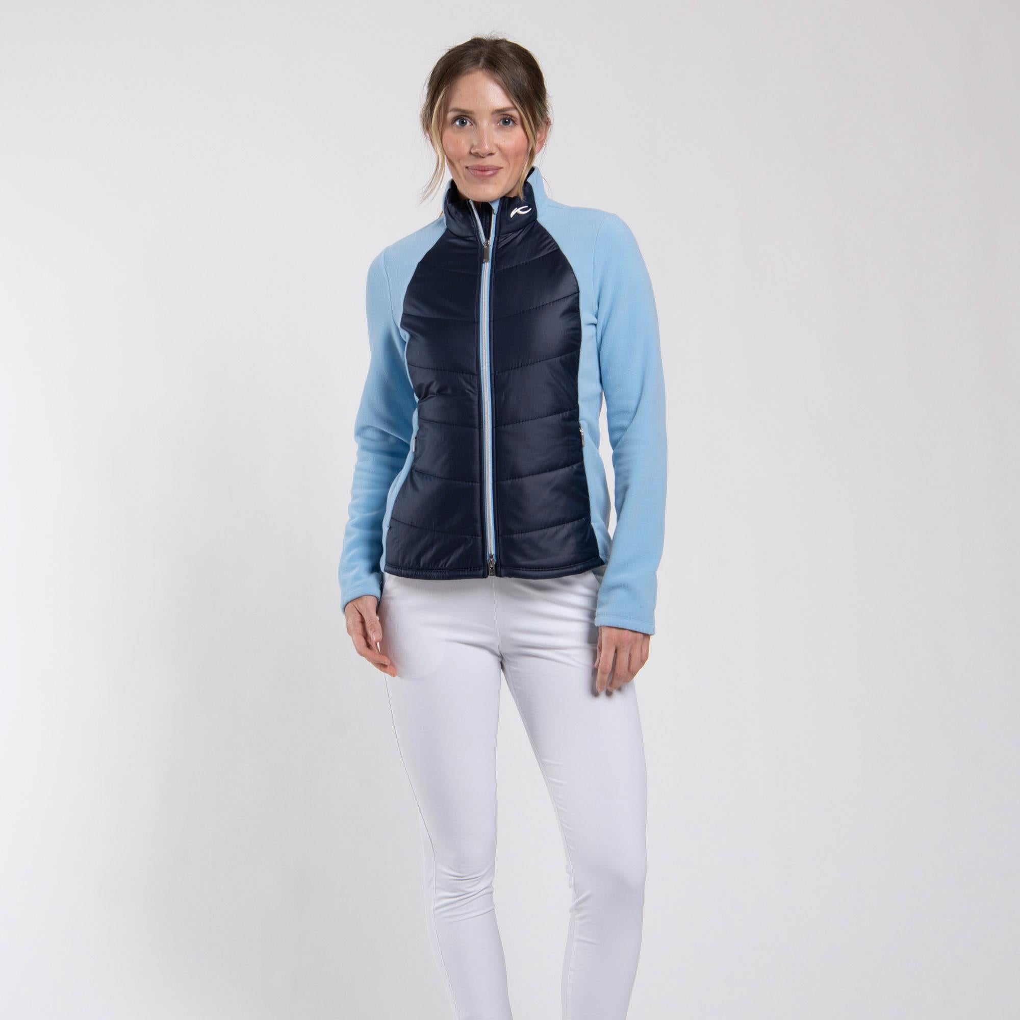 KJUS Lucerne Italian Fleece Ladies Golf Jacket Vapor Blue/Atlanta Blue