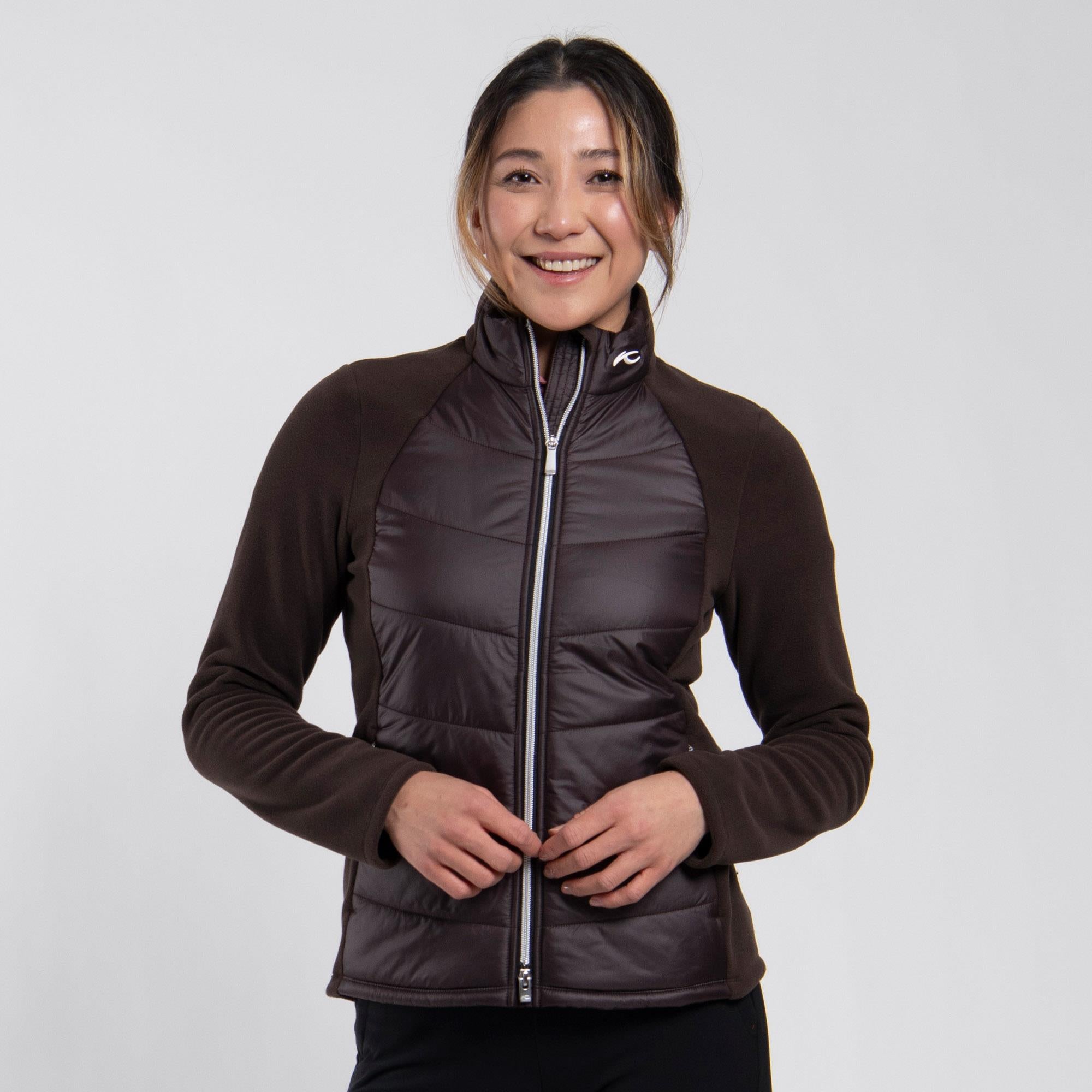 KJUS Lucerne Italian Fleece Ladies Golf Jacket Vapor Espresso/Black