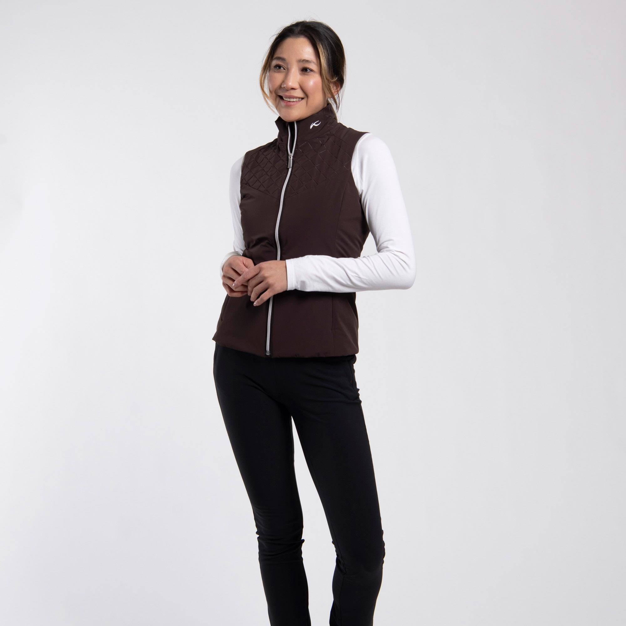 KJUS Rounds Ladies Insulated Windproof Golf Vest Espresso