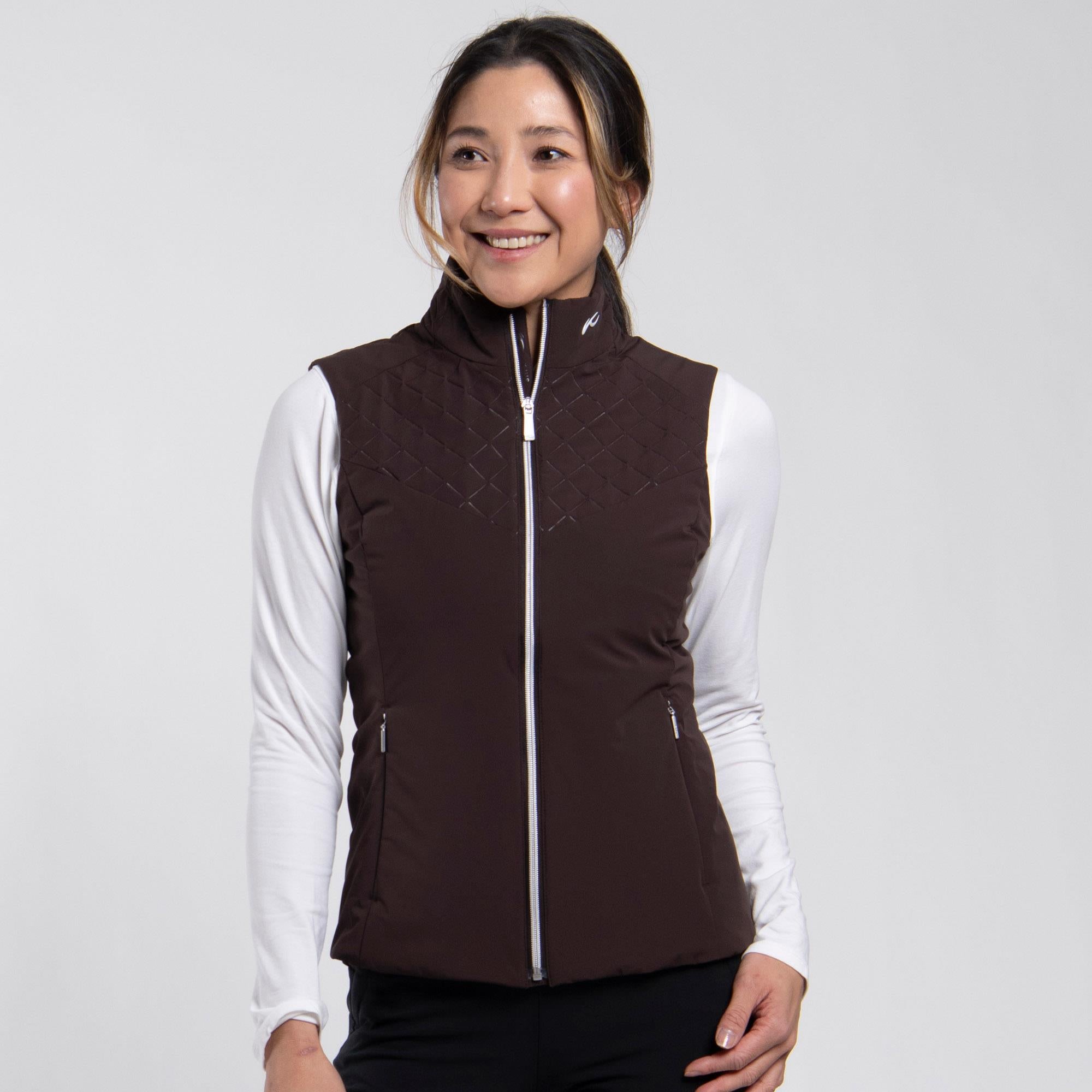 KJUS Rounds Ladies Insulated Windproof Golf Vest Espresso