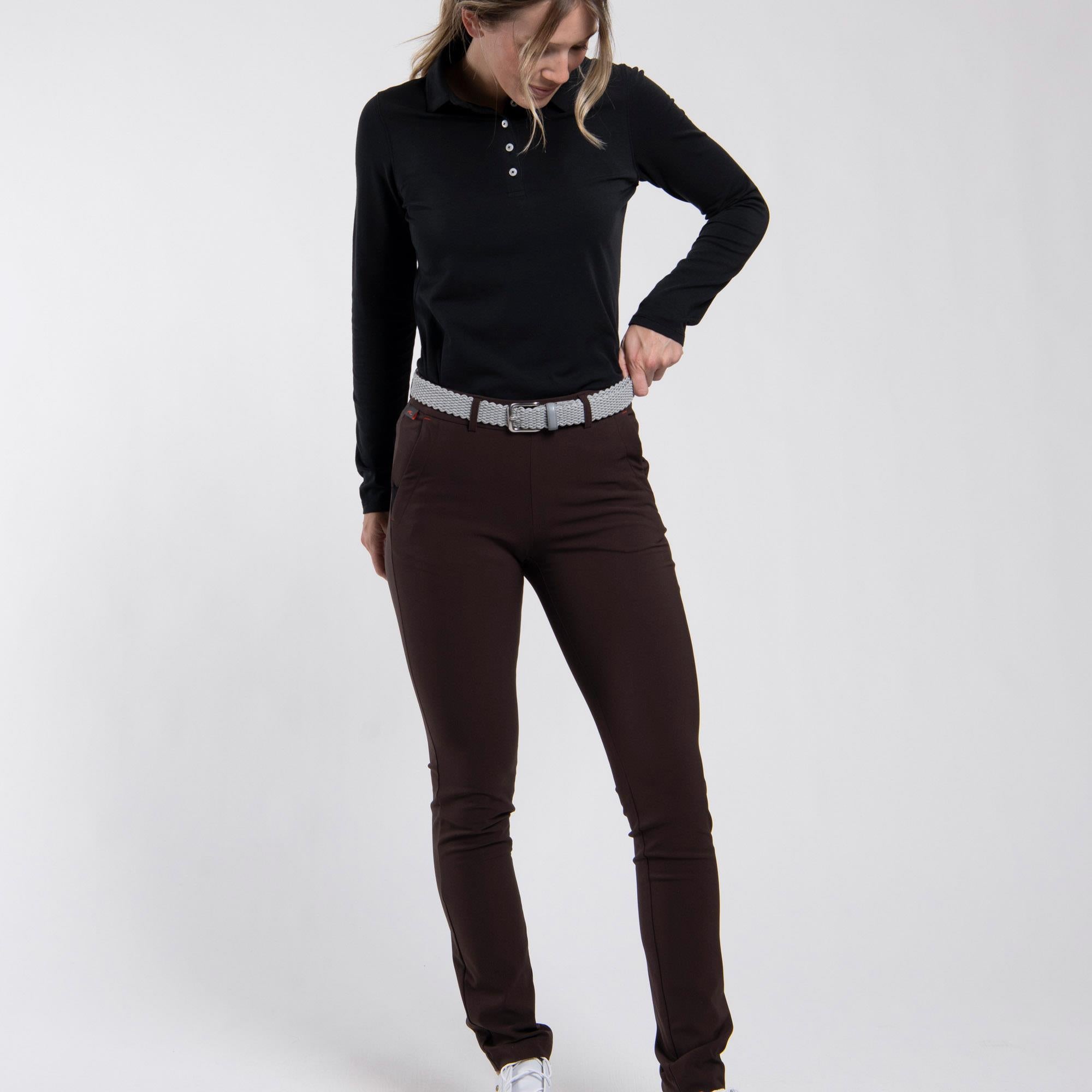 KJUS Warm Brushed Ladies Golf Treggings Espresso