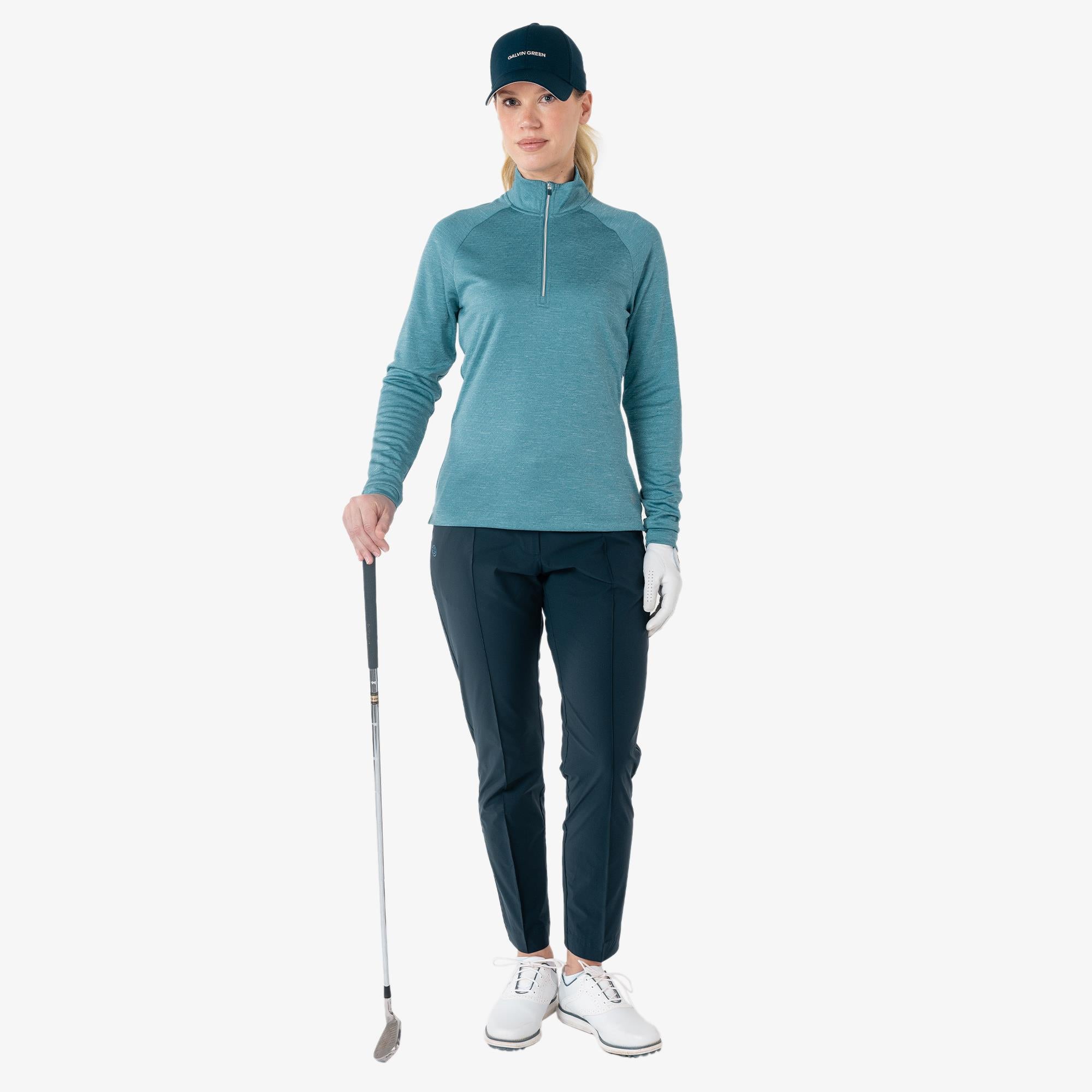 Galvin Green Diora Insula Ladies Golf Mid layer Storm Blue Melange