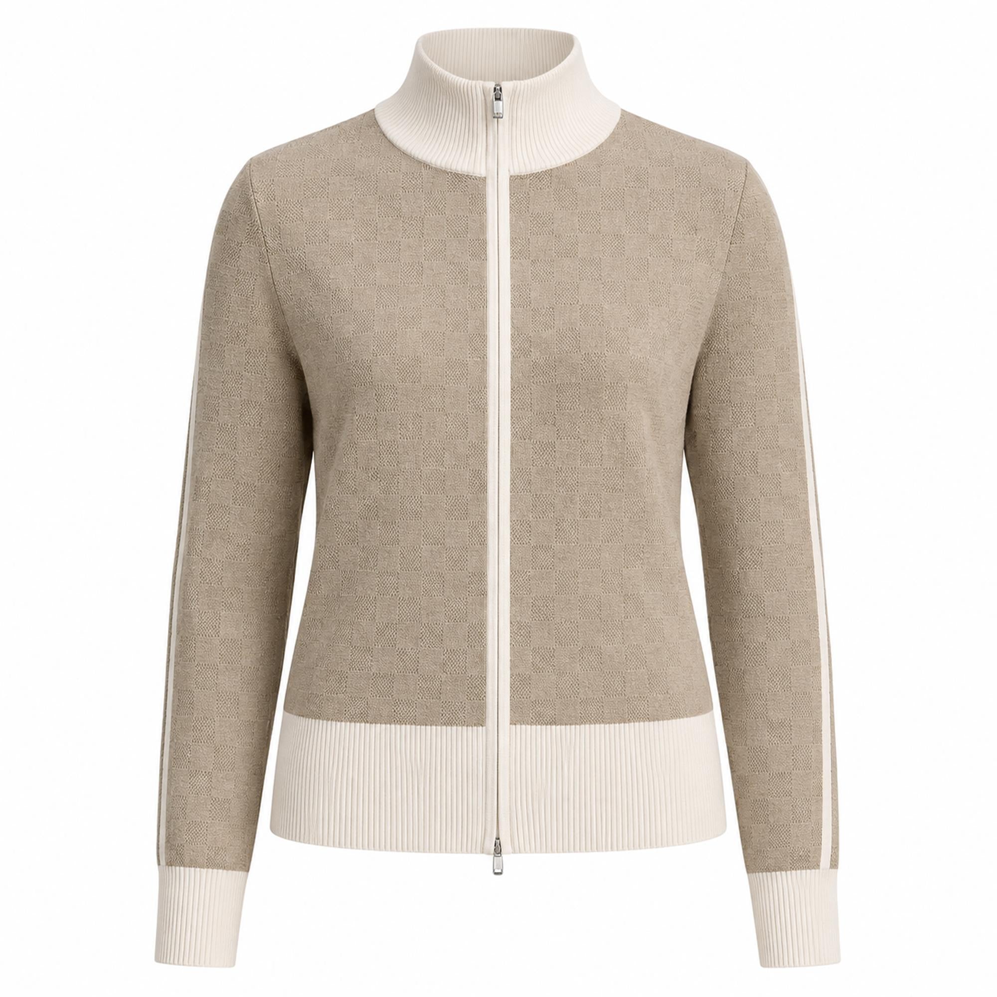 J Lindeberg Kerla Knitted Ladies Full Zip Sweater Brindle