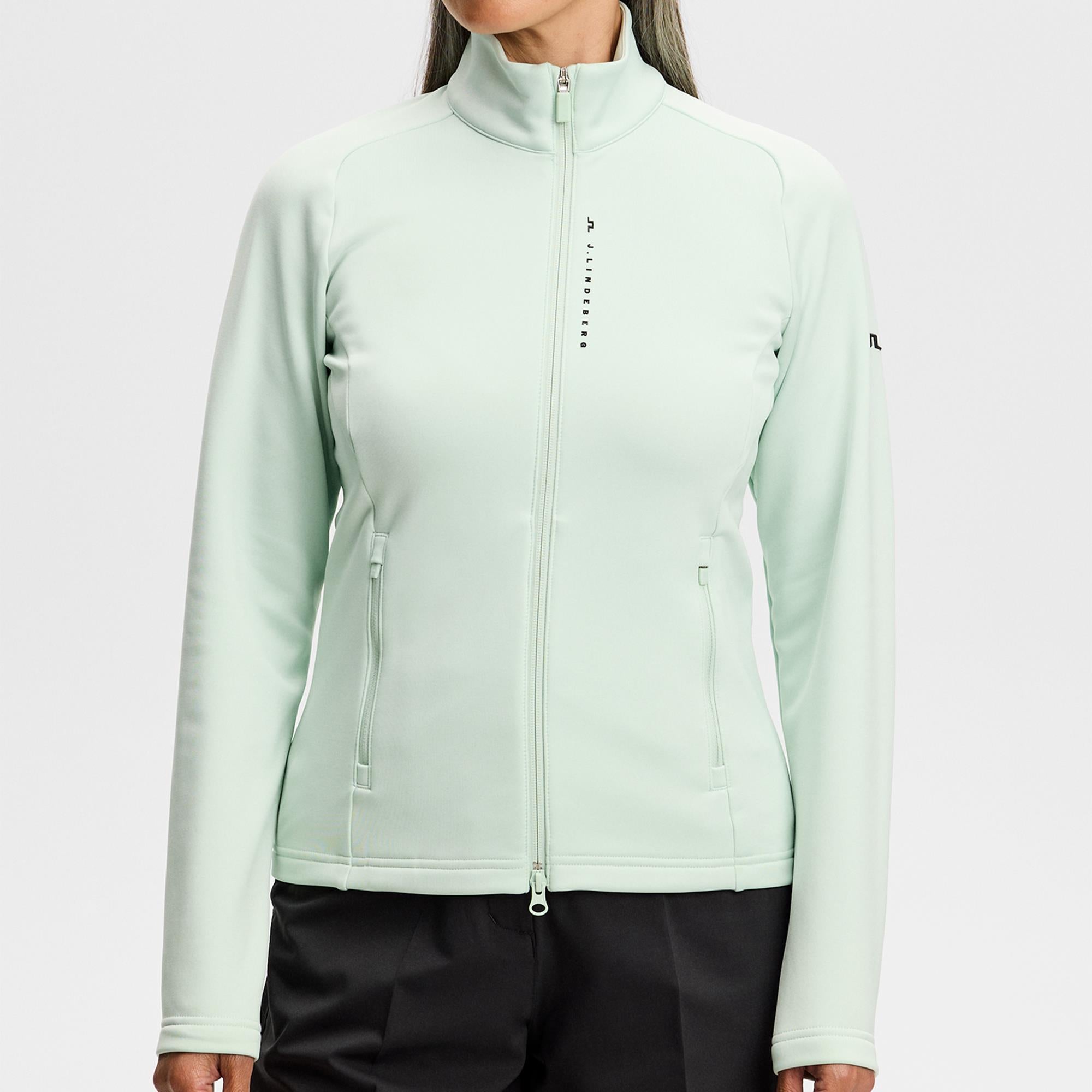 J Lindeberg Selena Full Zip Ladies Golf Mid Layer Subtle Green