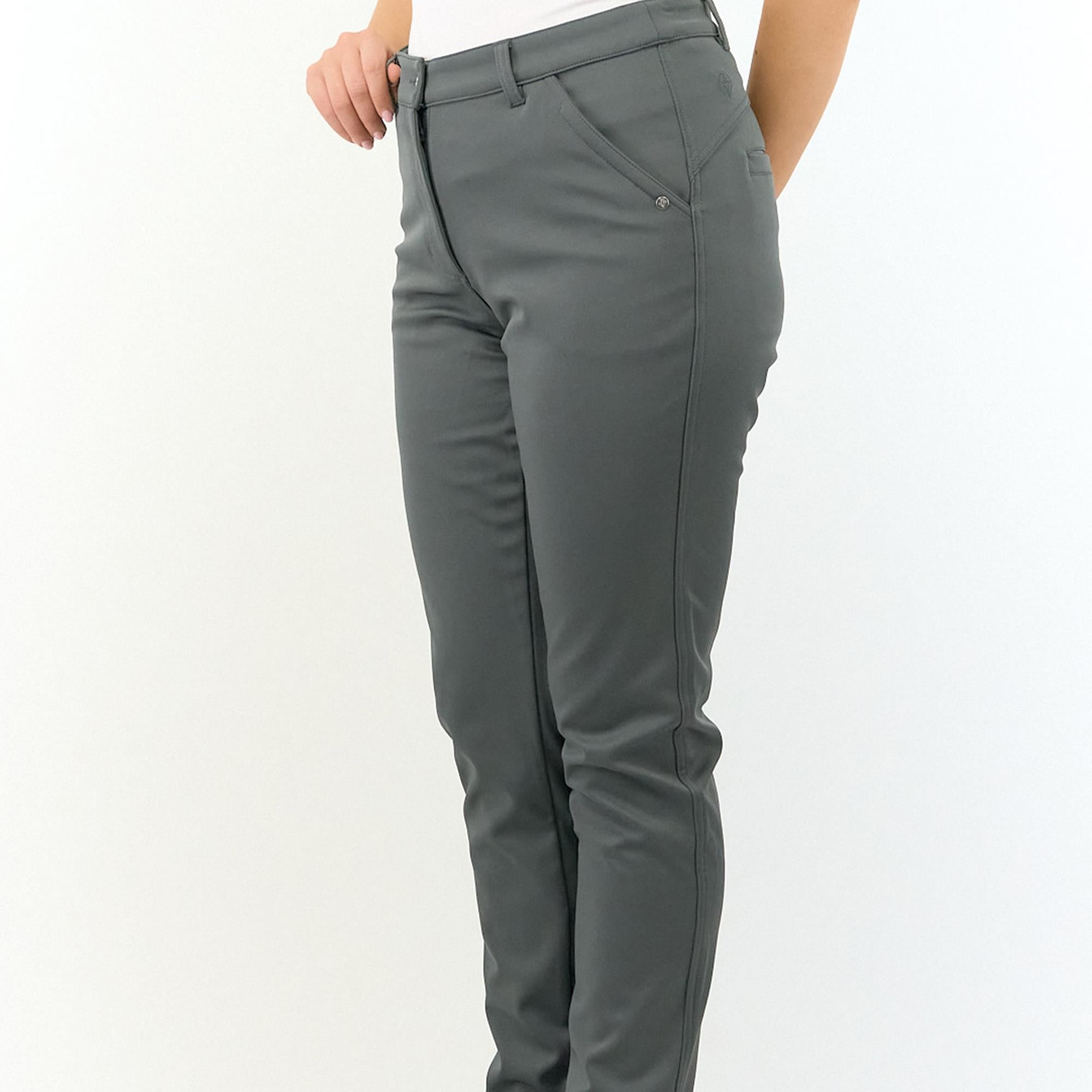 Pure Golf Bernie Ladies Thermal Winter Golf Trousers Charcoal Grey 27 Inch
