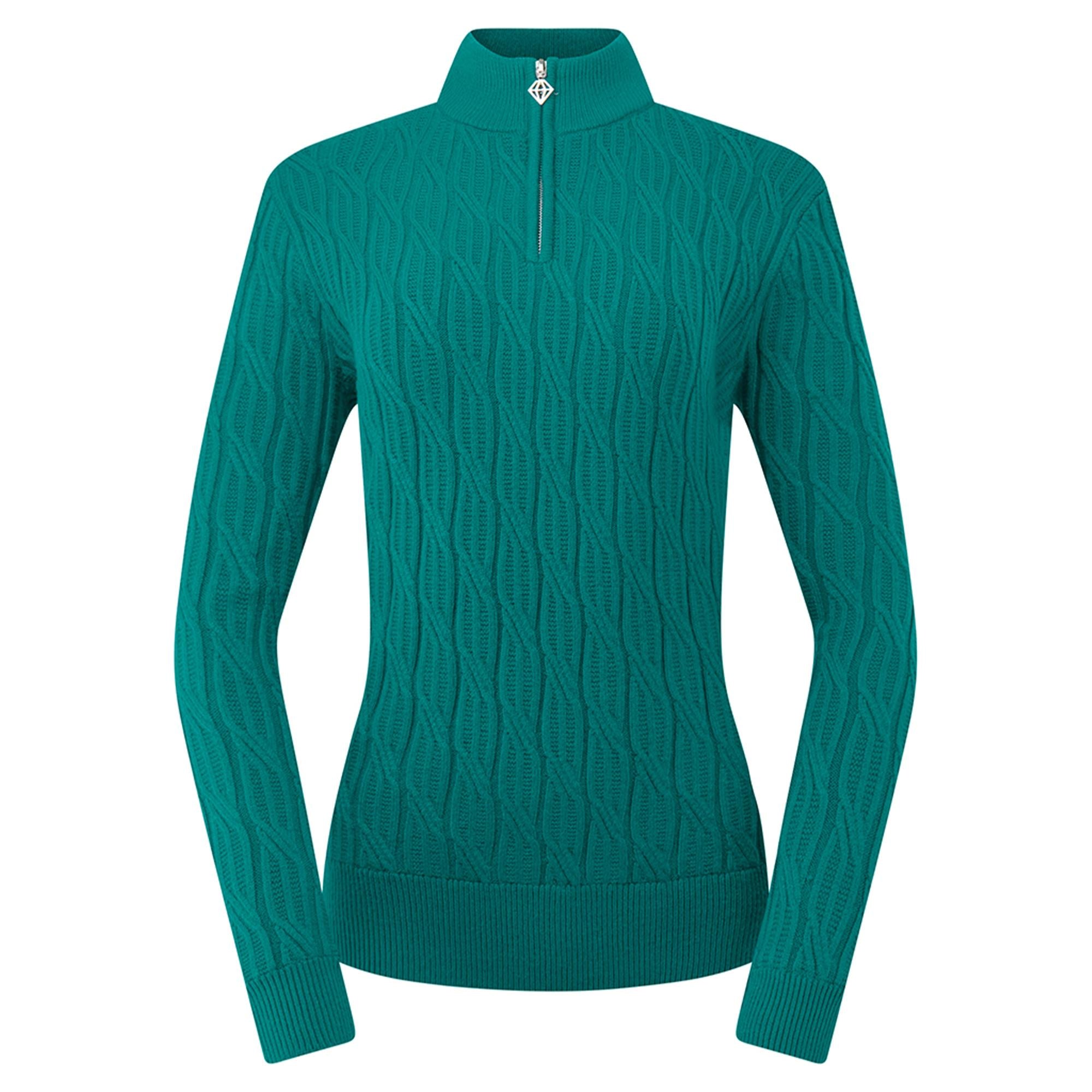 Pure Golf Sorrell Margot Knit Lined Ladies Golf Jumper Deep Teal