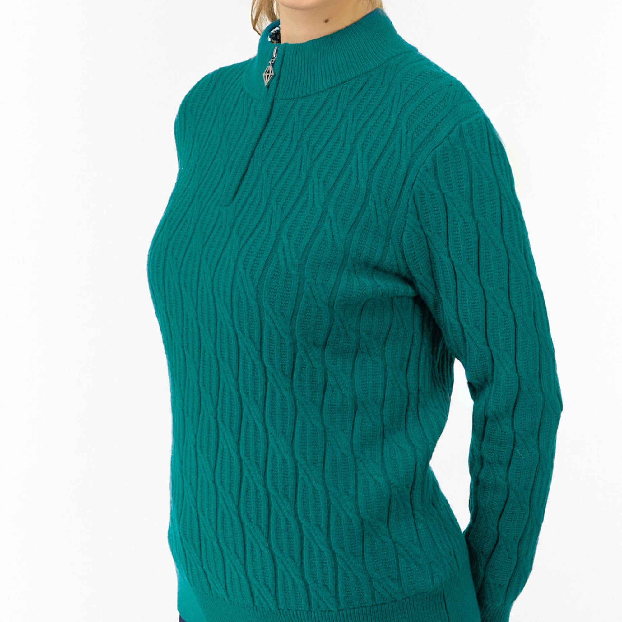 Pure Golf Sorrell Margot Knit Lined Ladies Golf Jumper Deep Teal