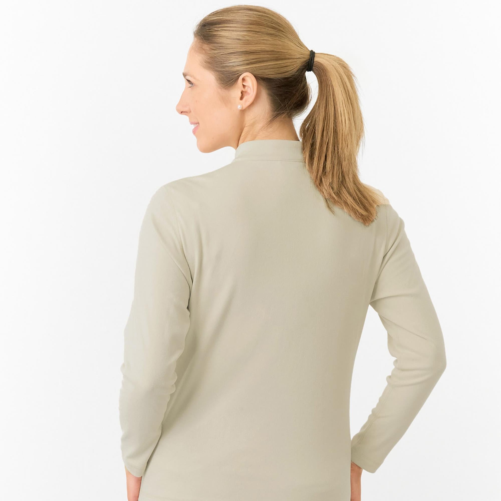 Pure Golf Iris Super Soft  Quarter Zip Ladies Golf Mid Layer Oyster