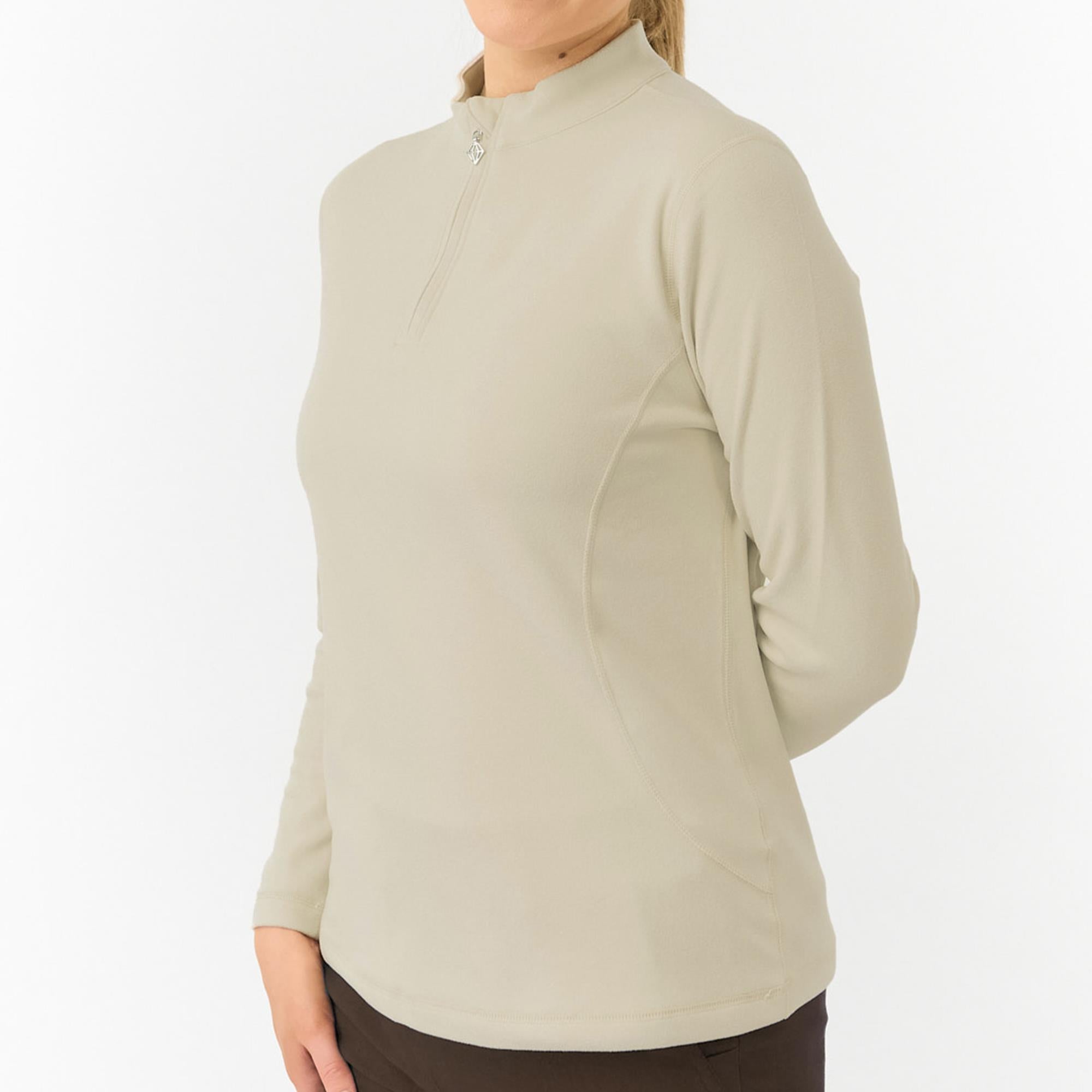 Pure Golf Iris Super Soft  Quarter Zip Ladies Golf Mid Layer Oyster