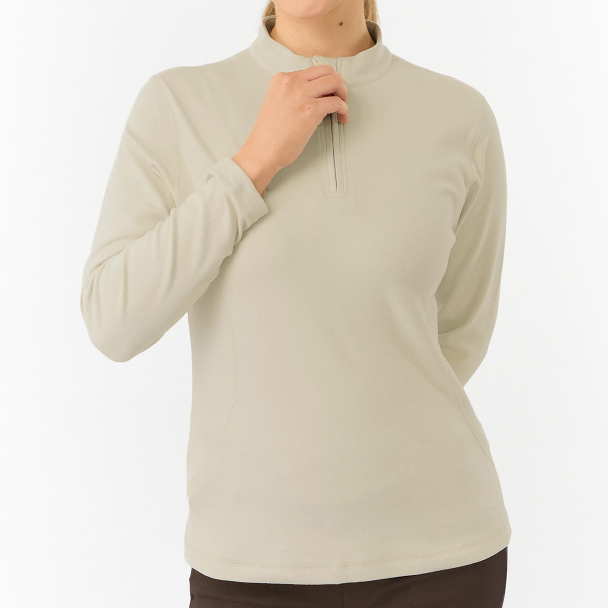 Pure Golf Iris Super Soft  Quarter Zip Ladies Golf Mid Layer Oyster