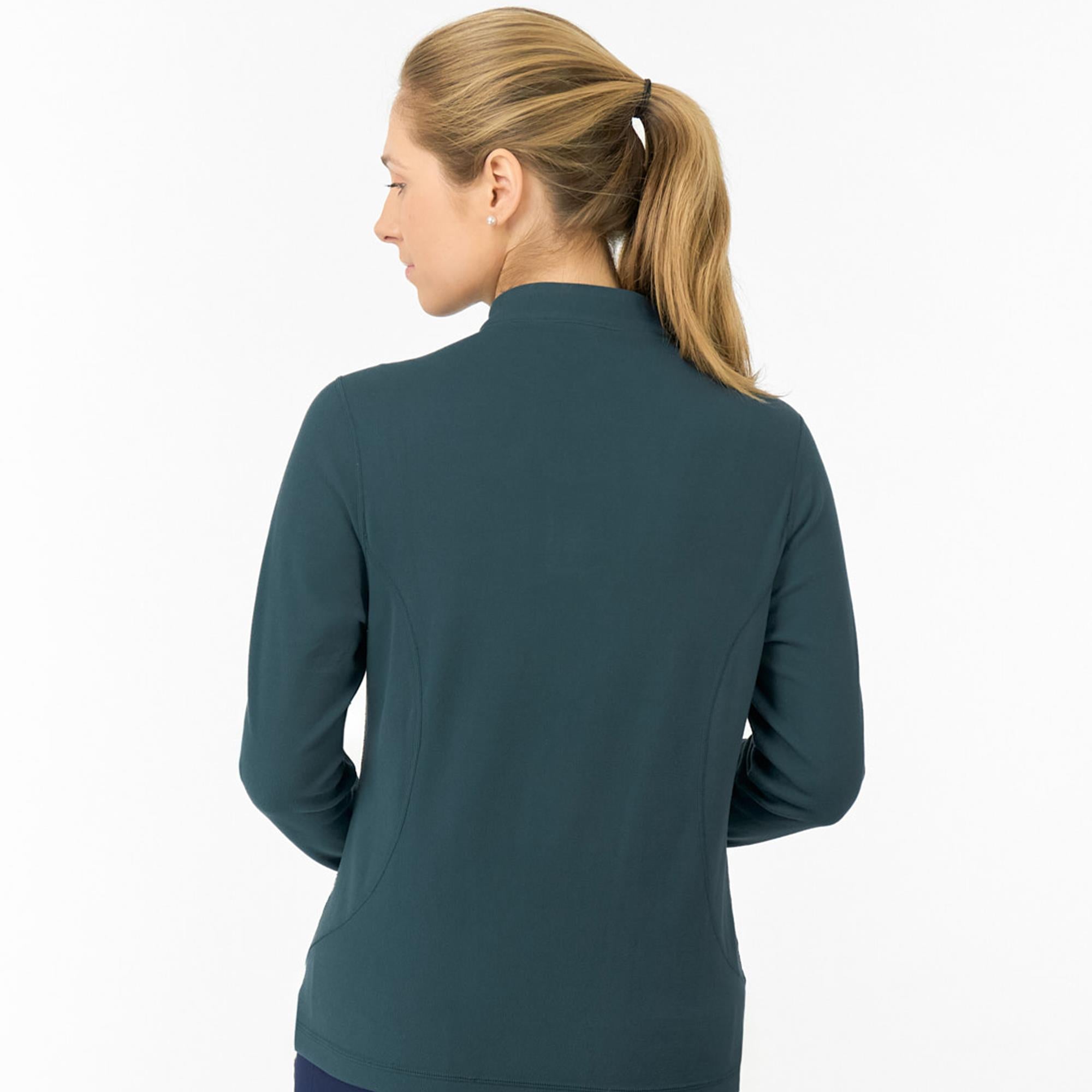 Pure Golf Iris Super Soft  Quarter Zip Ladies Golf Mid Layer Teal Ink
