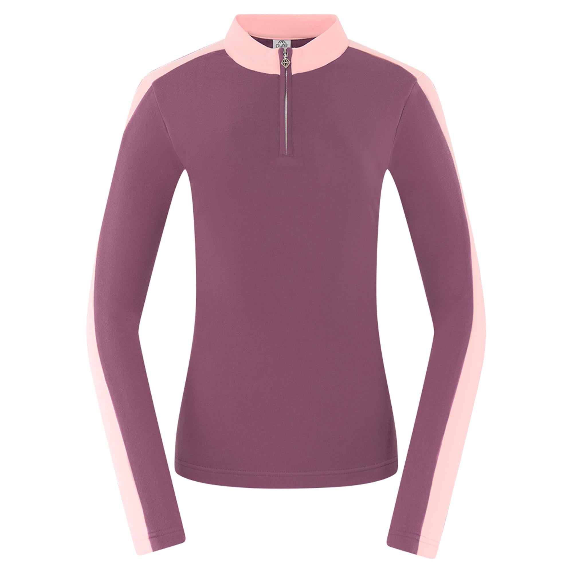 Pure Golf Jane Super Soft Quarter Zip Ladies Golf Mid Layer Deep Sugar Plum