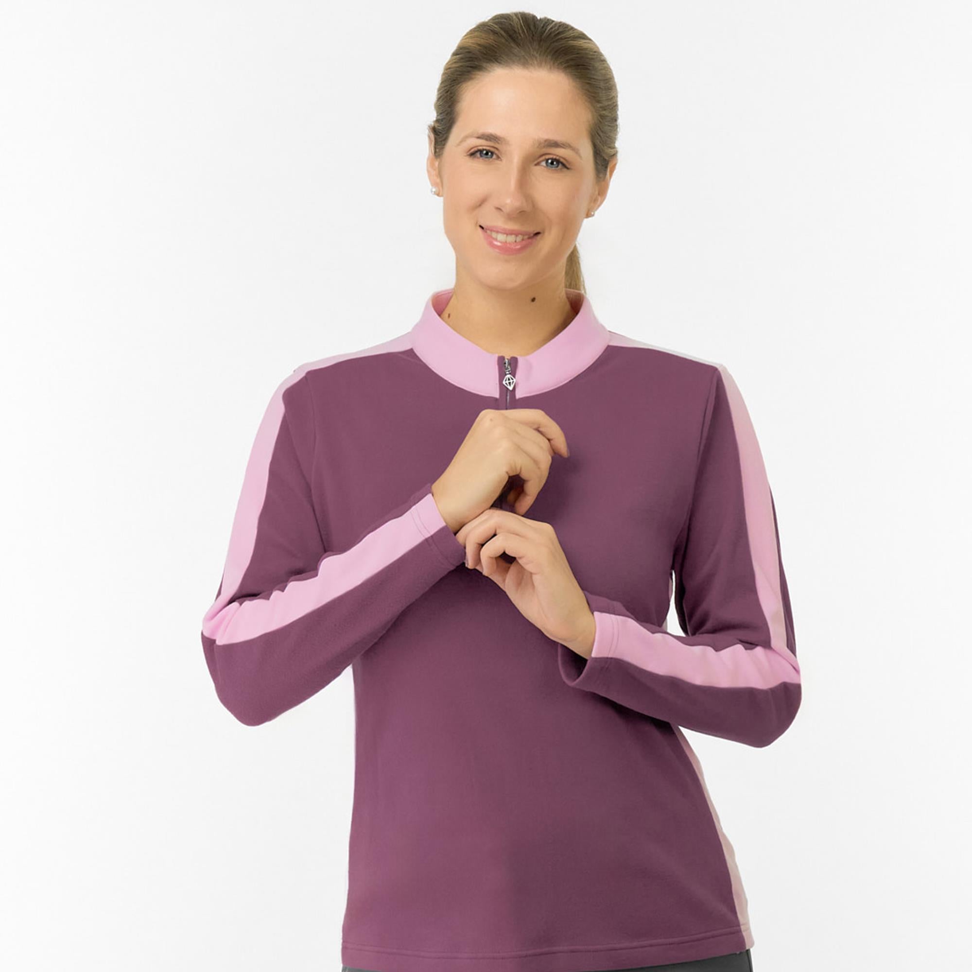 Pure Golf Jane Super Soft Quarter Zip Ladies Golf Mid Layer Deep Sugar Plum