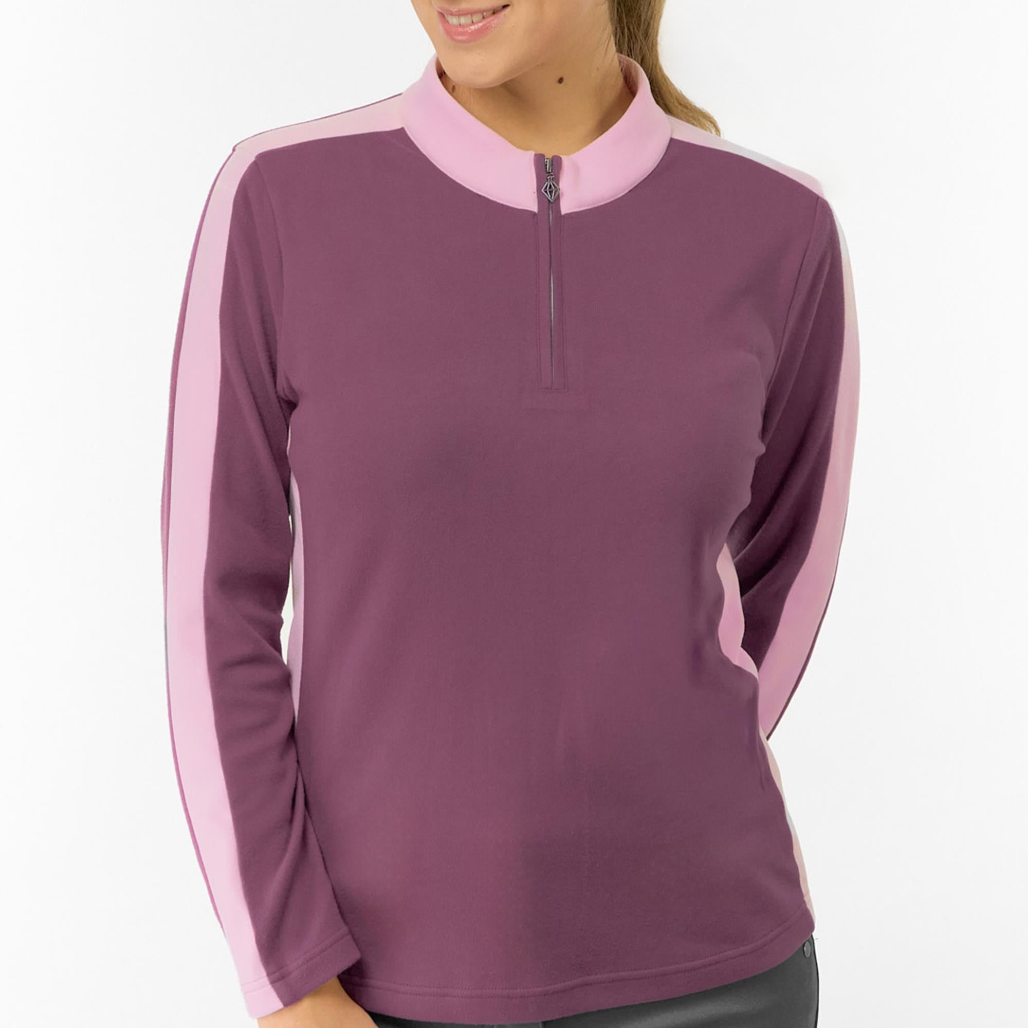 Pure Golf Jane Super Soft Quarter Zip Ladies Golf Mid Layer Deep Sugar Plum
