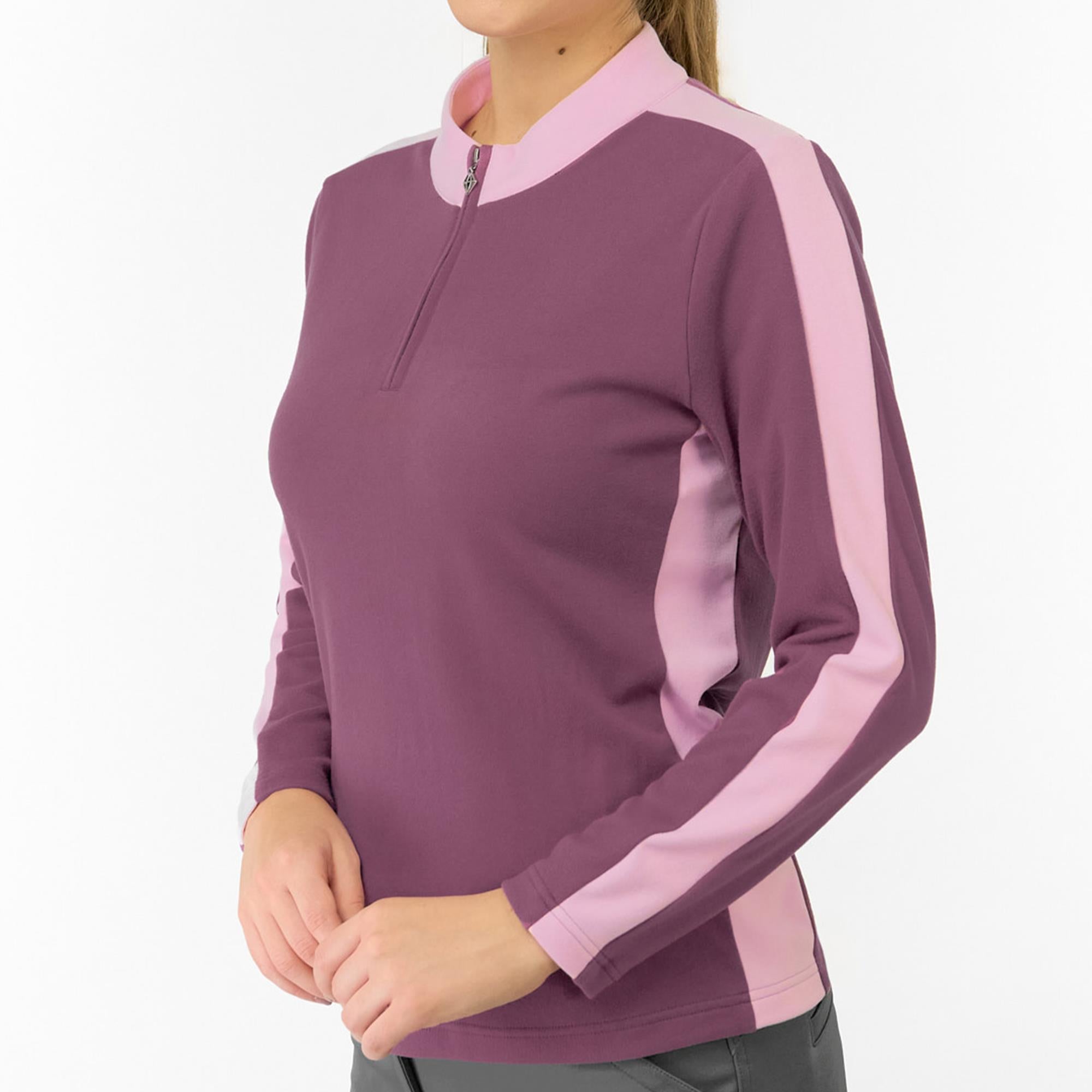 Pure Golf Jane Super Soft Quarter Zip Ladies Golf Mid Layer Deep Sugar Plum