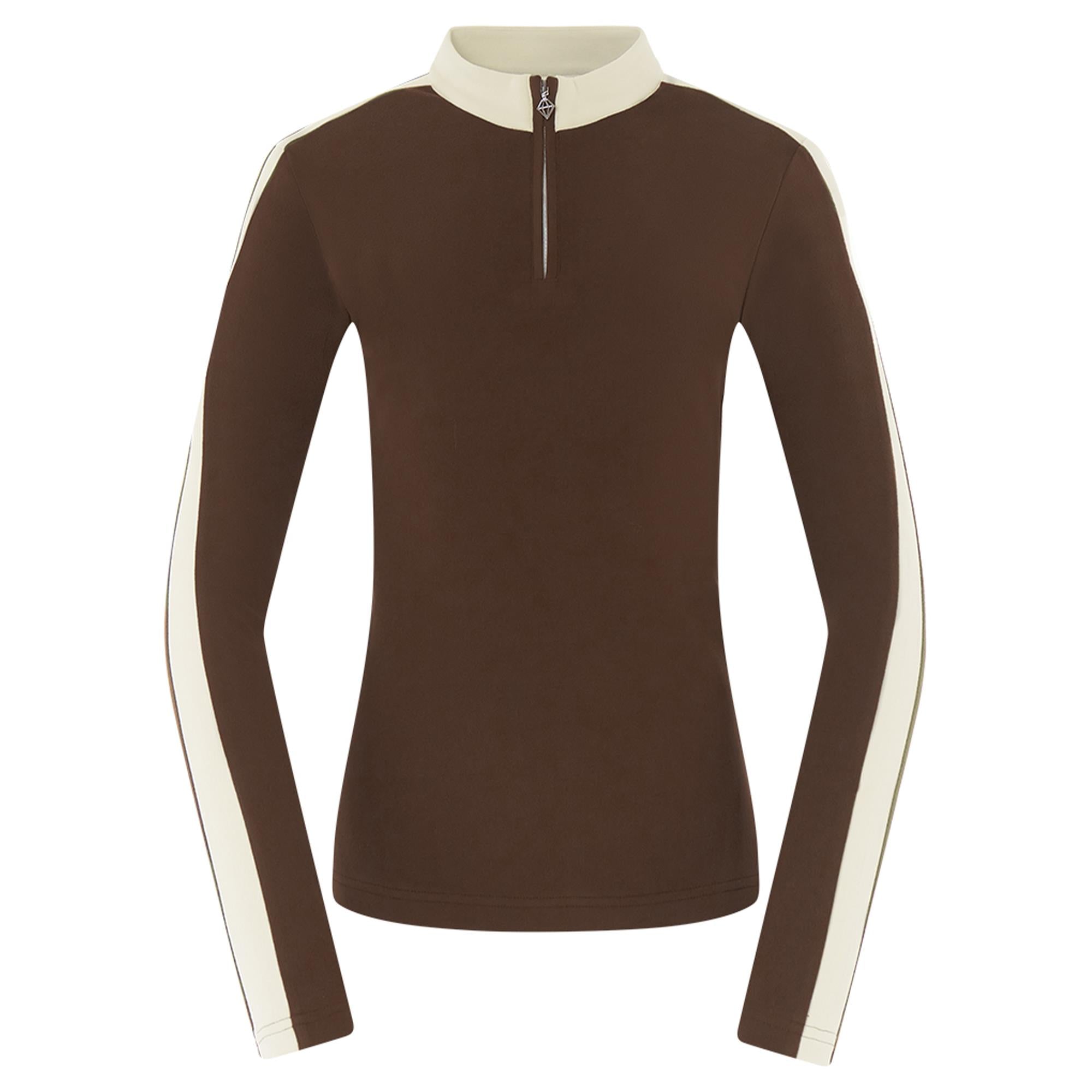 Pure Golf Jane Super Soft Quarter Zip Ladies Golf Mid Layer Cocoa Powder