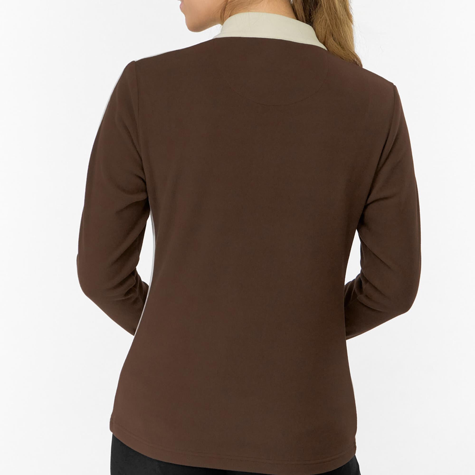 Pure Golf Jane Super Soft Quarter Zip Ladies Golf Mid Layer Cocoa Powder
