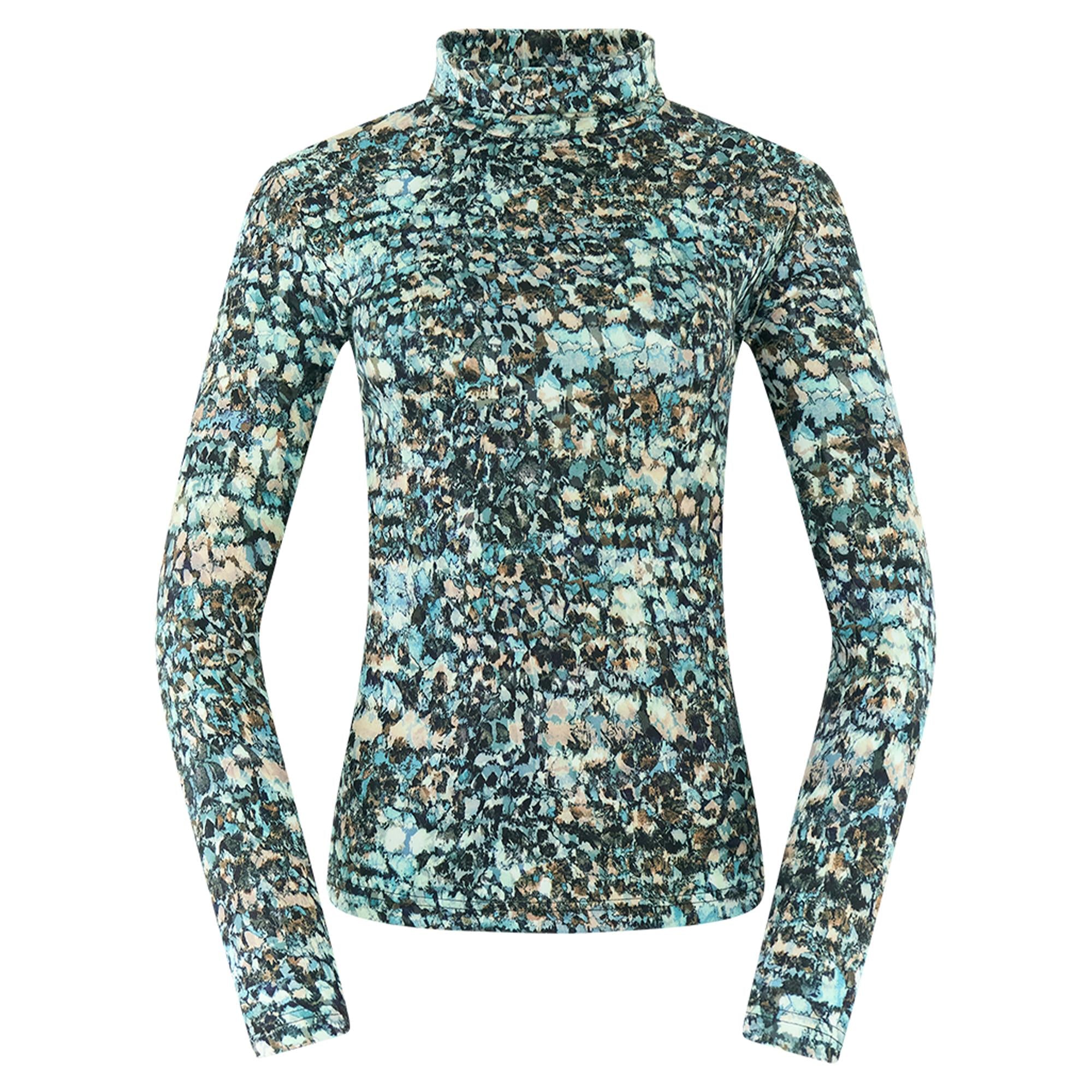 Pure Golf Amy Printed Ladies Golf Roll Neck Gilded Aspen