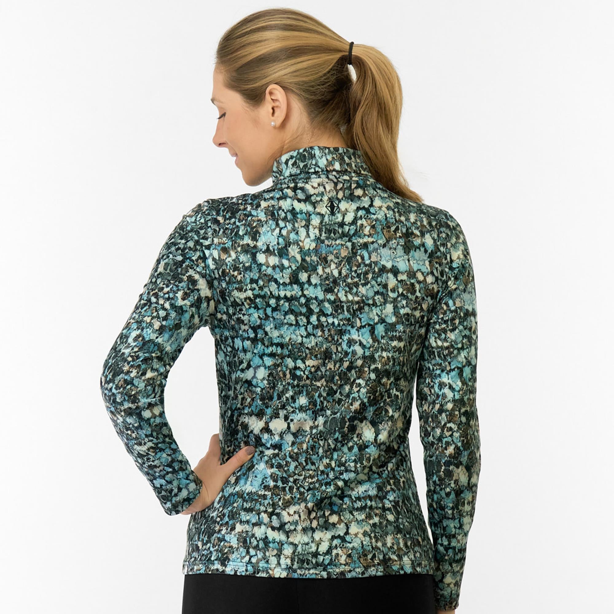 Pure Golf Amy Printed Ladies Golf Roll Neck Gilded Aspen