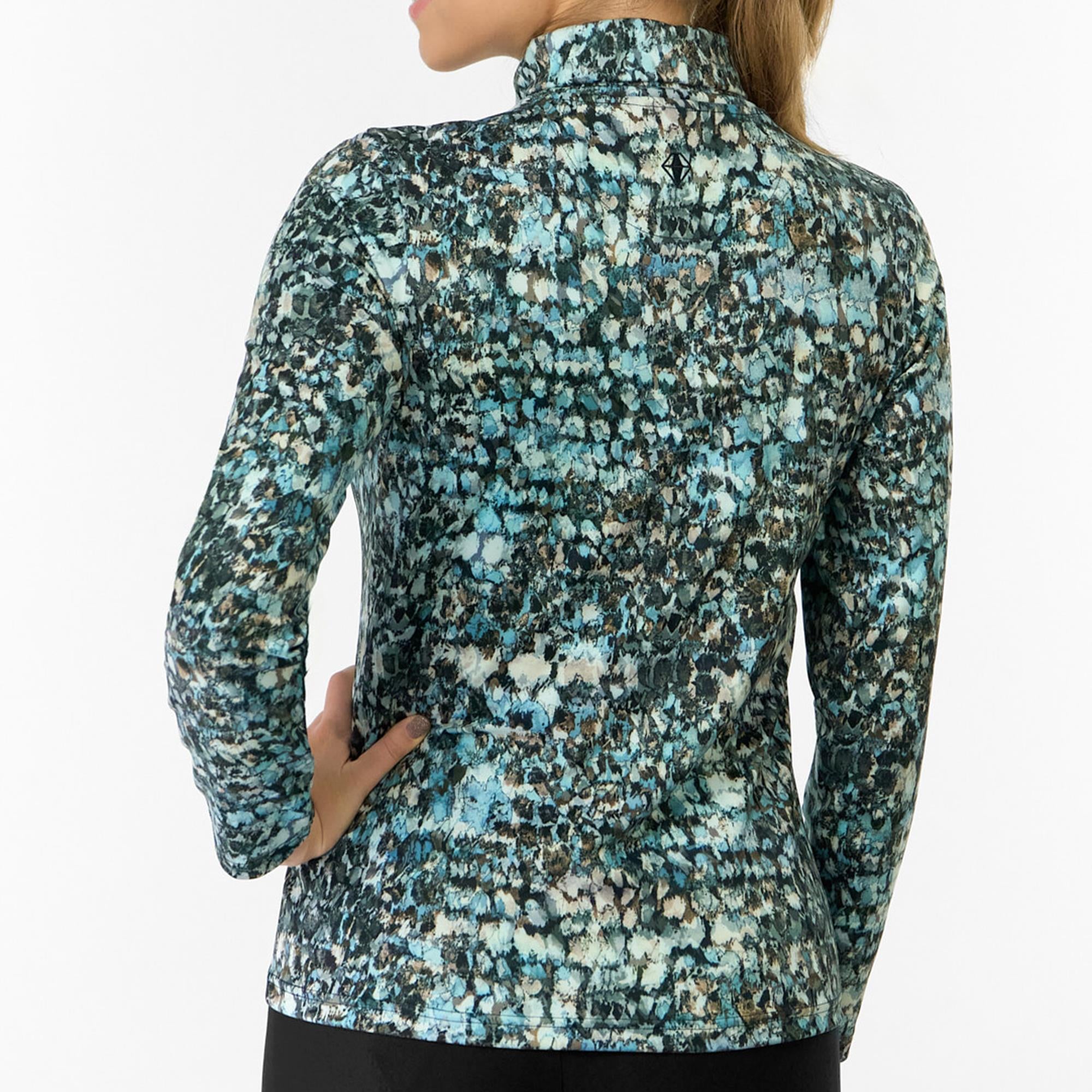 Pure Golf Amy Printed Ladies Golf Roll Neck Gilded Aspen