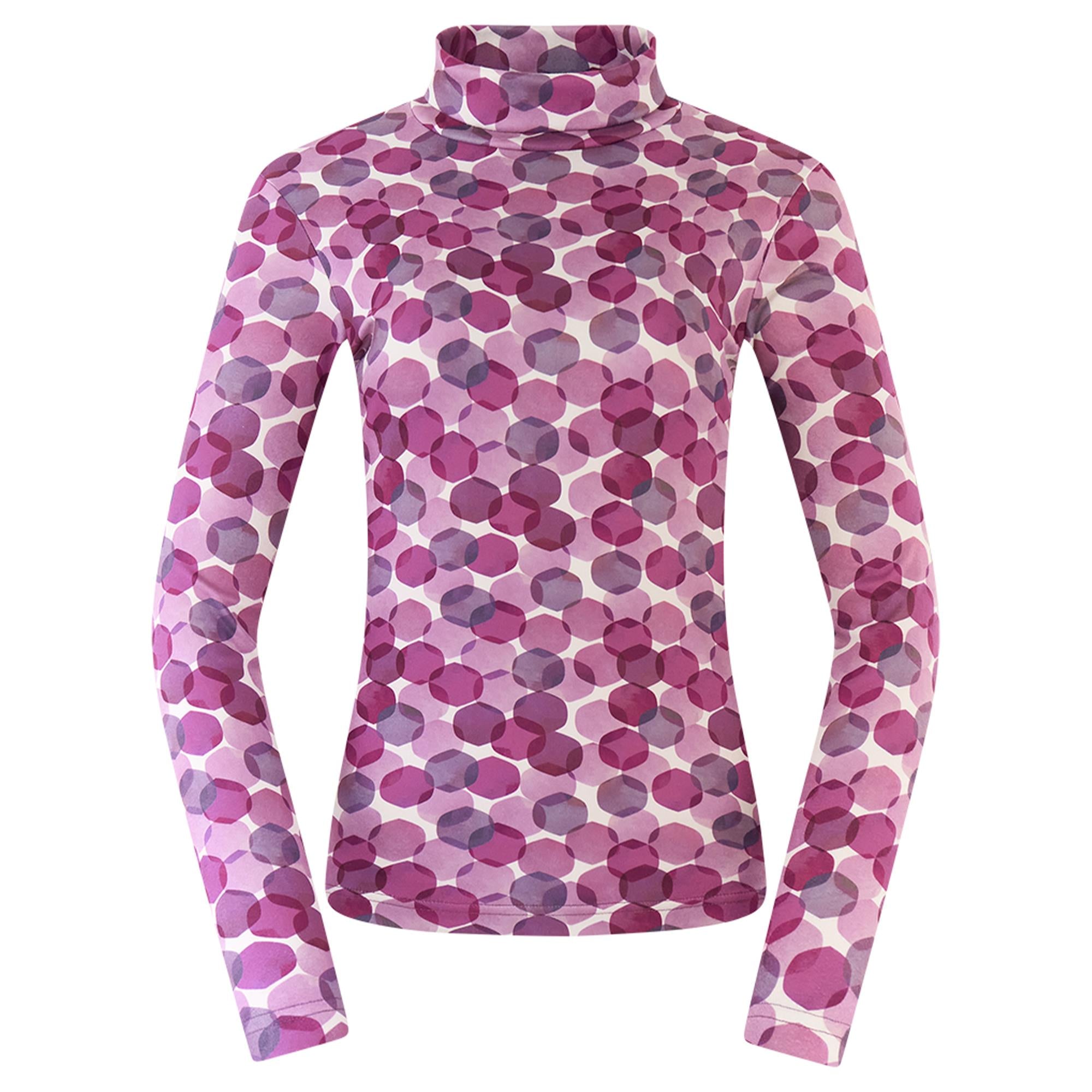 Pure Golf Amy Printed Ladies Golf Roll Neck Berry Bokeh