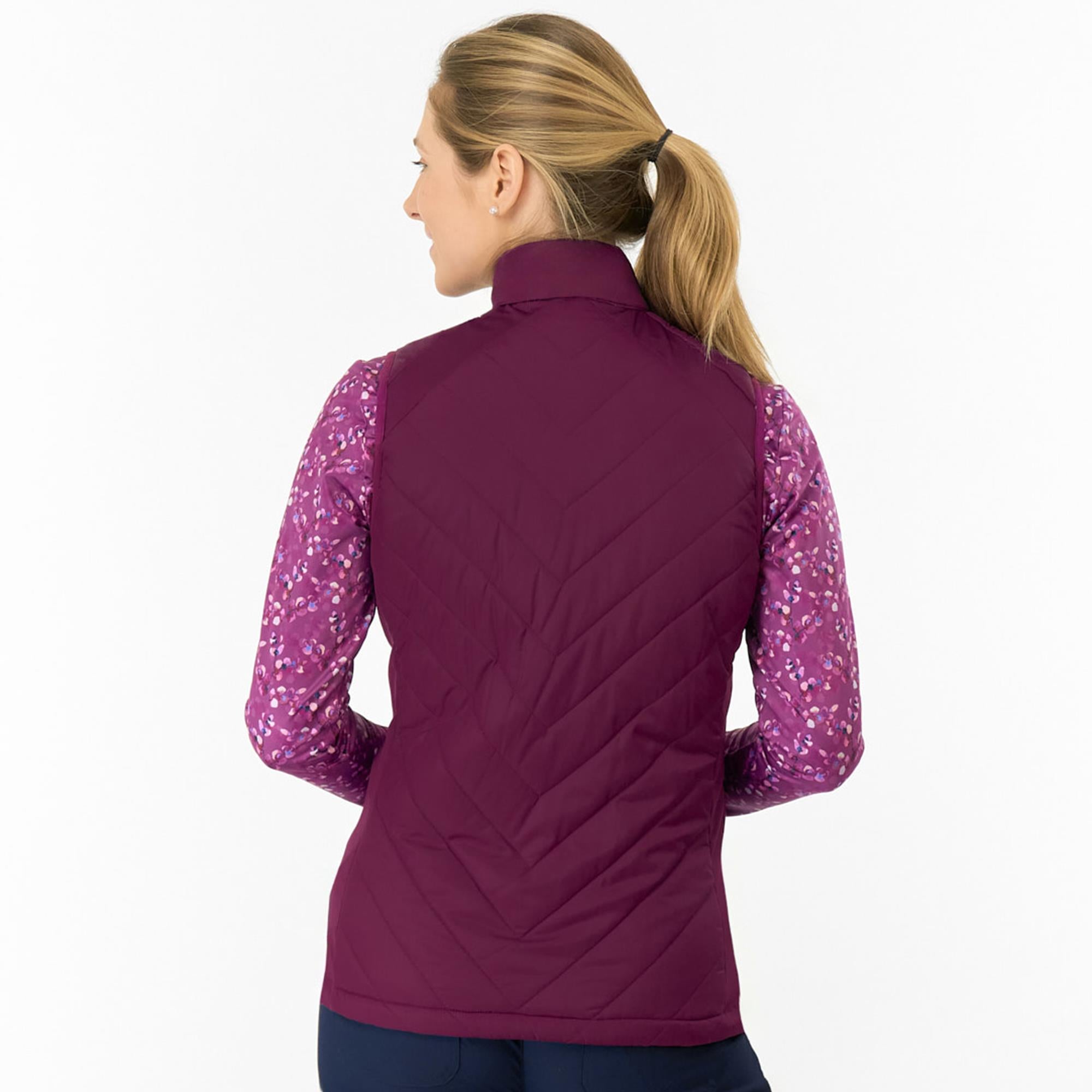 Pure Golf Josie Stretch Panel Ladies Golf Gilet Morello Cherry