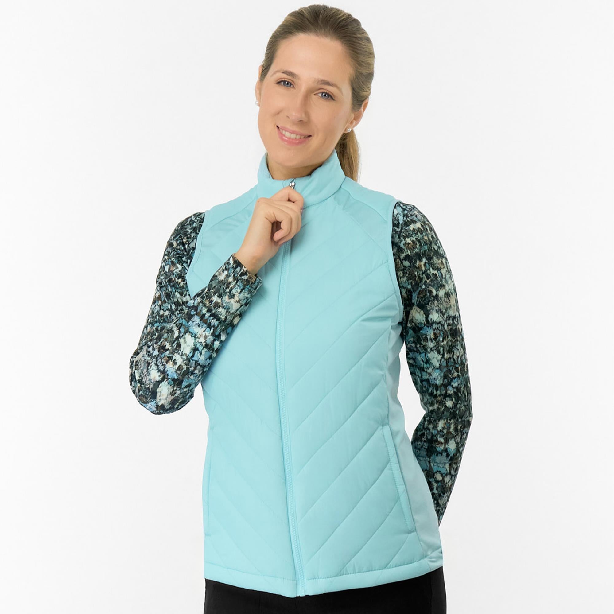 Pure Golf Josie Stretch Panel Ladies Golf Gilet Retro Blue