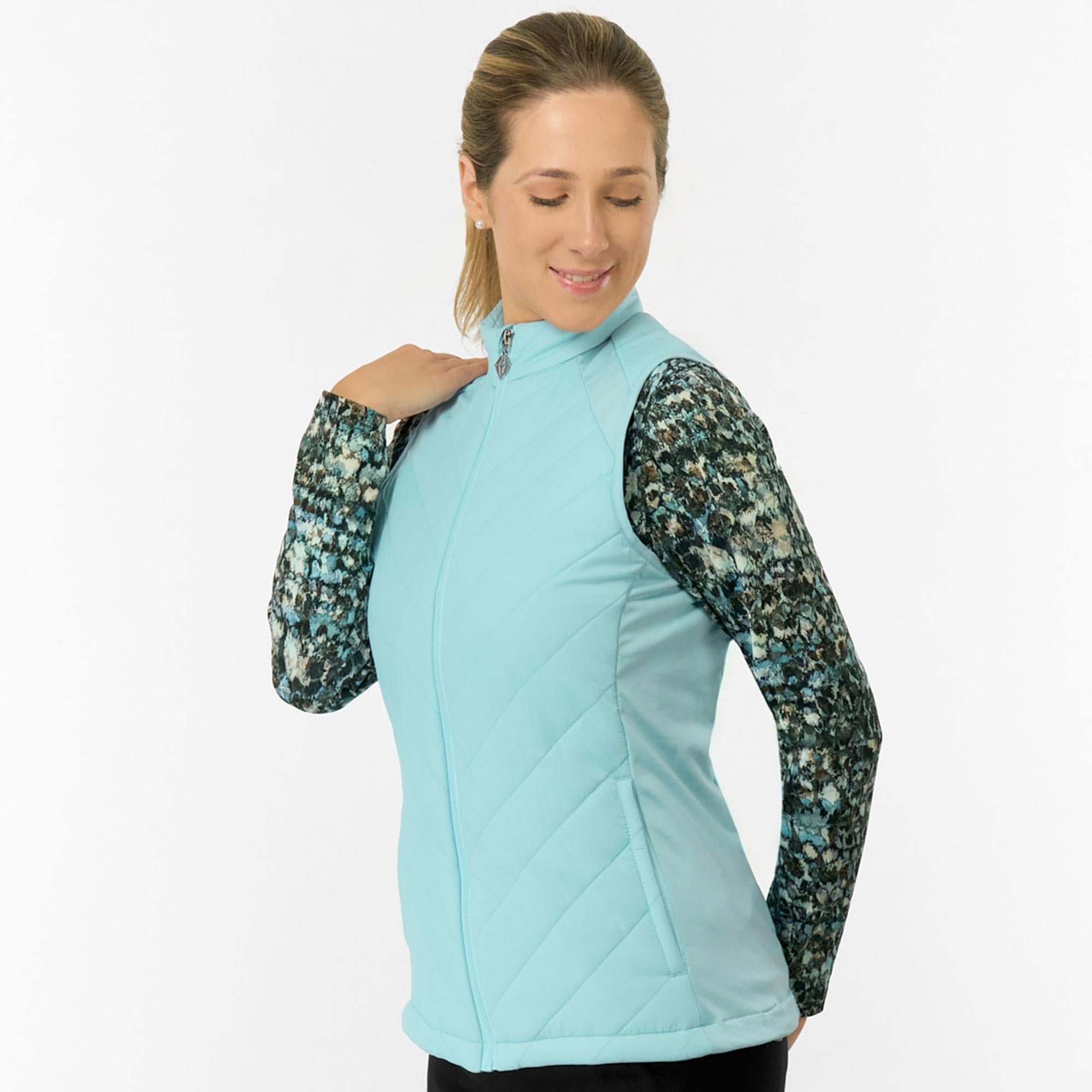 Pure Golf Josie Stretch Panel Ladies Golf Gilet Retro Blue