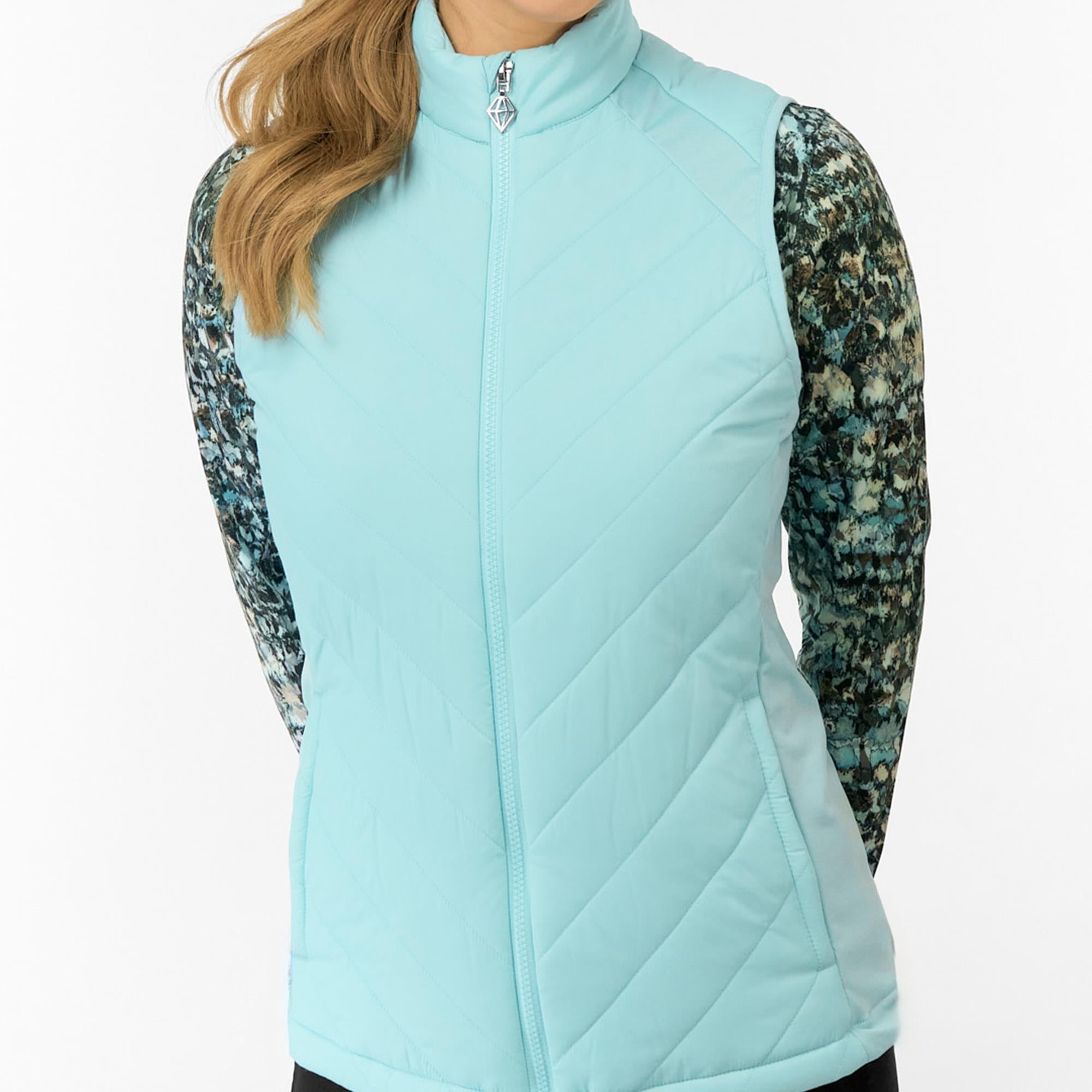 Pure Golf Josie Stretch Panel Ladies Golf Gilet Retro Blue