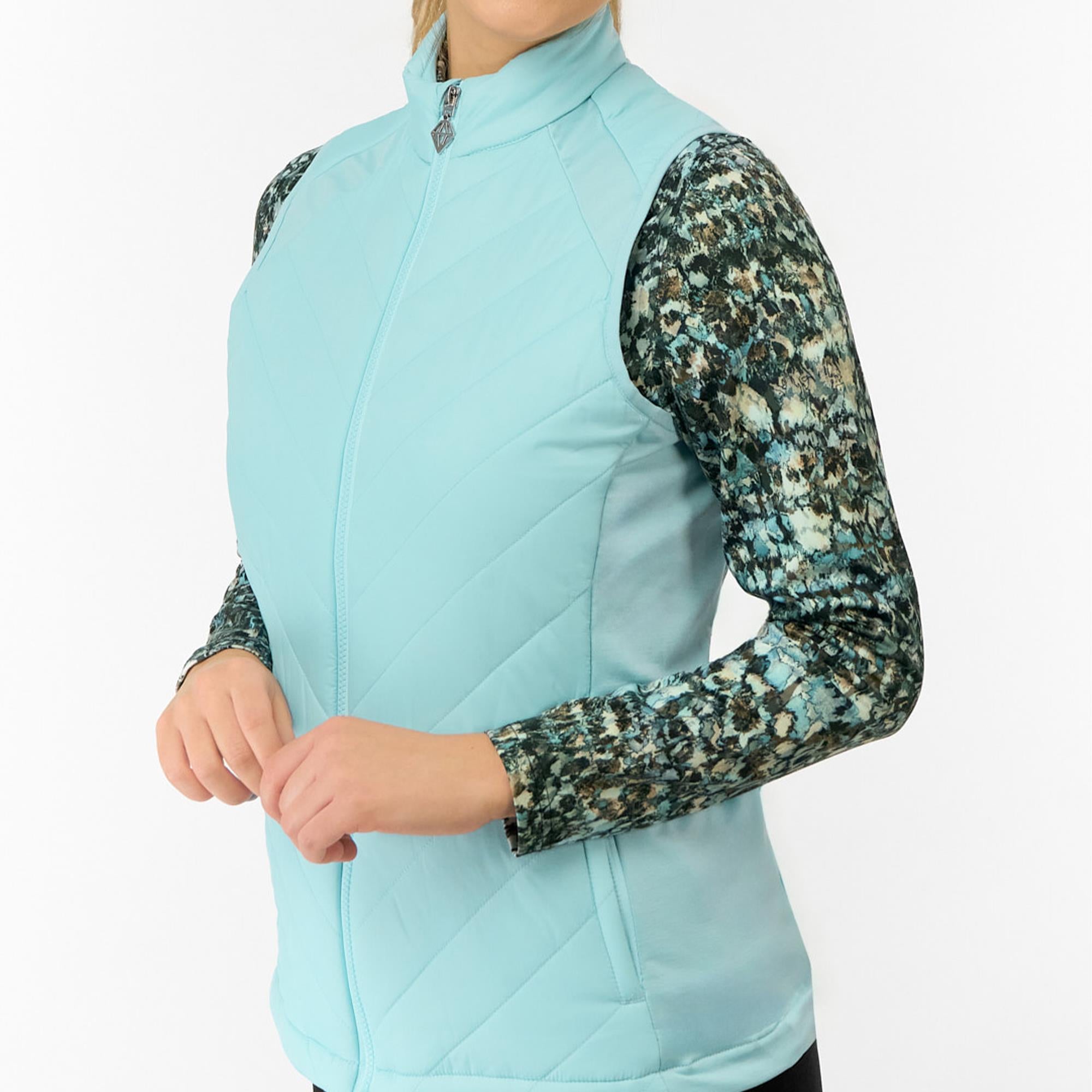 Pure Golf Josie Stretch Panel Ladies Golf Gilet Retro Blue