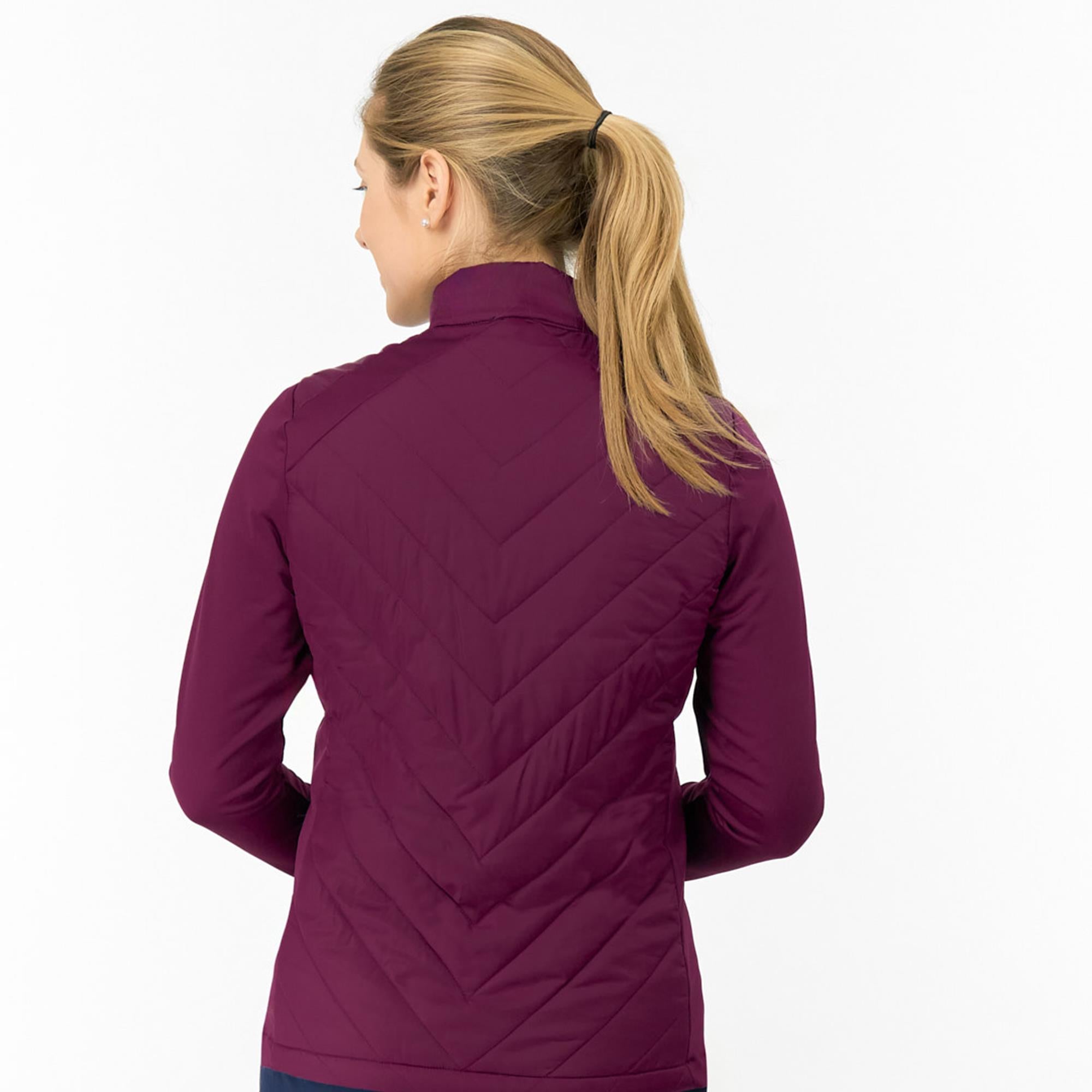 Pure Golf Jessica Ladies Hybrid Golf Jacket Morello Cherry