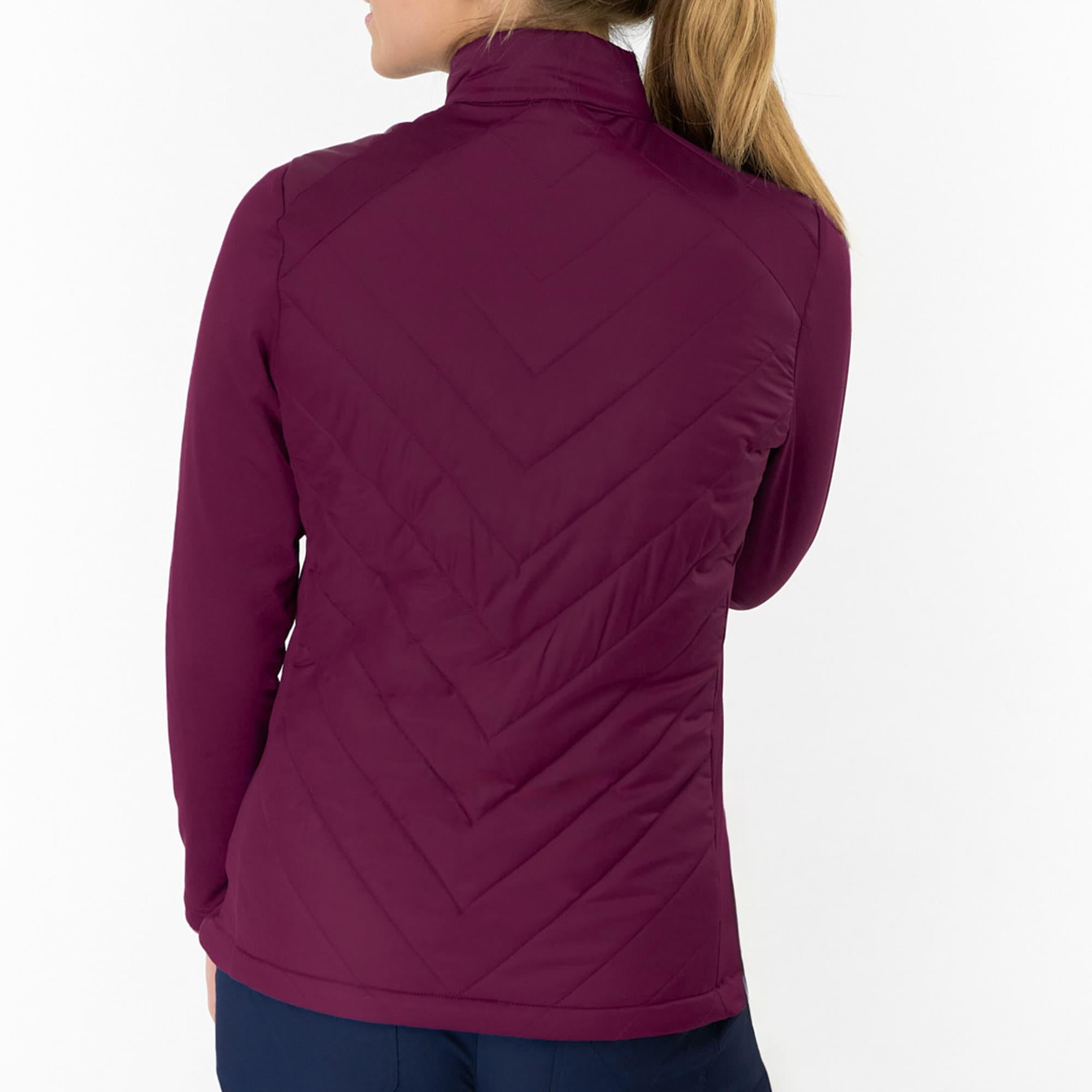 Pure Golf Jessica Ladies Hybrid Golf Jacket Morello Cherry