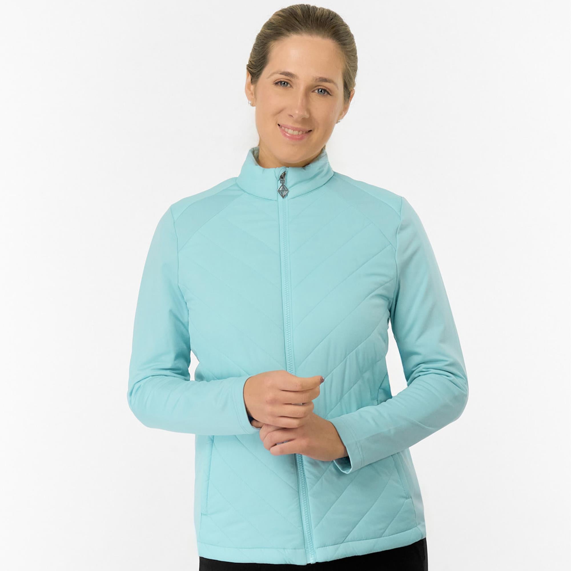 Pure Golf Jessica Ladies Hybrid Golf Jacket Retro Blue