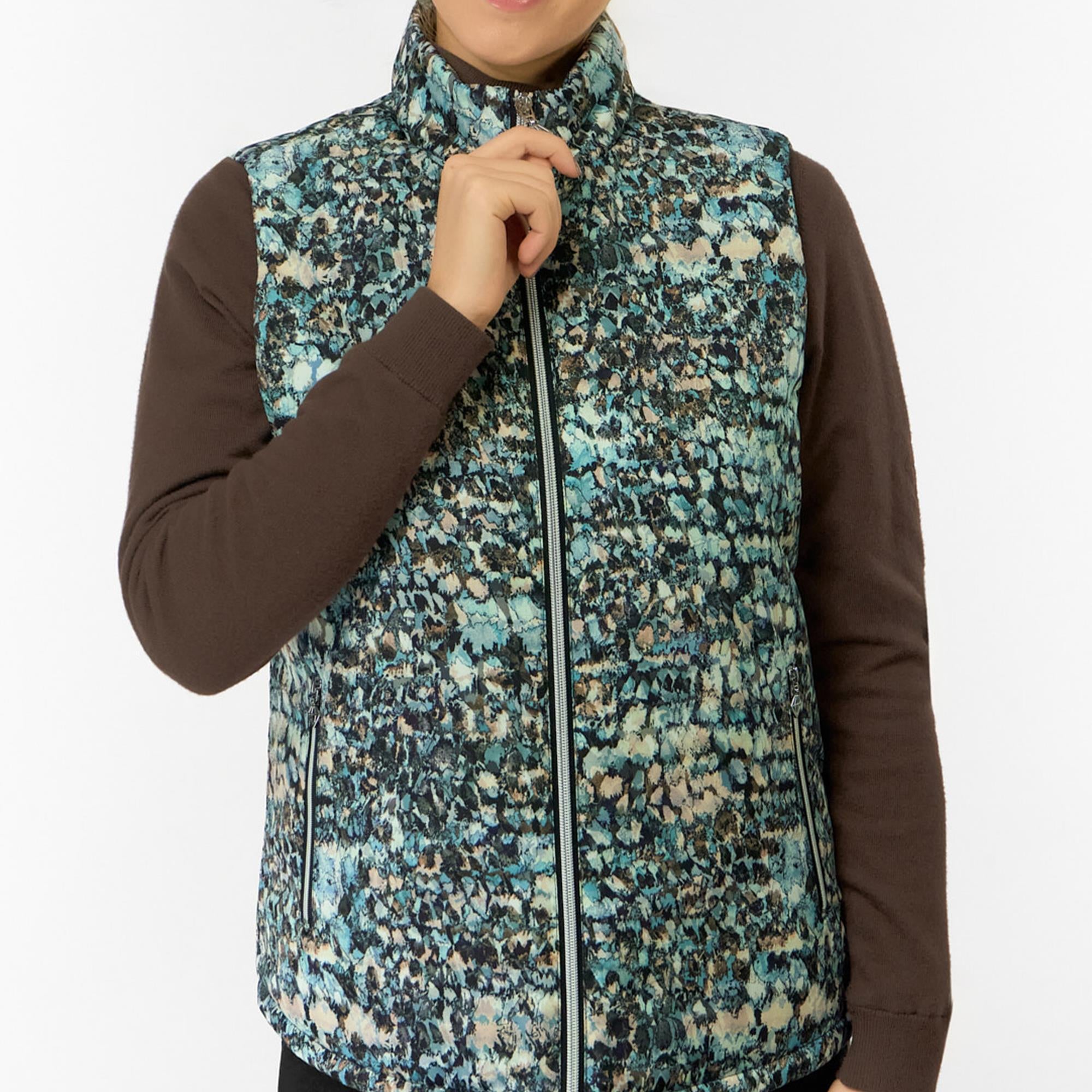 Pure Golf Kimberly Printed Ladies Golf Gilet Gilded Aspen