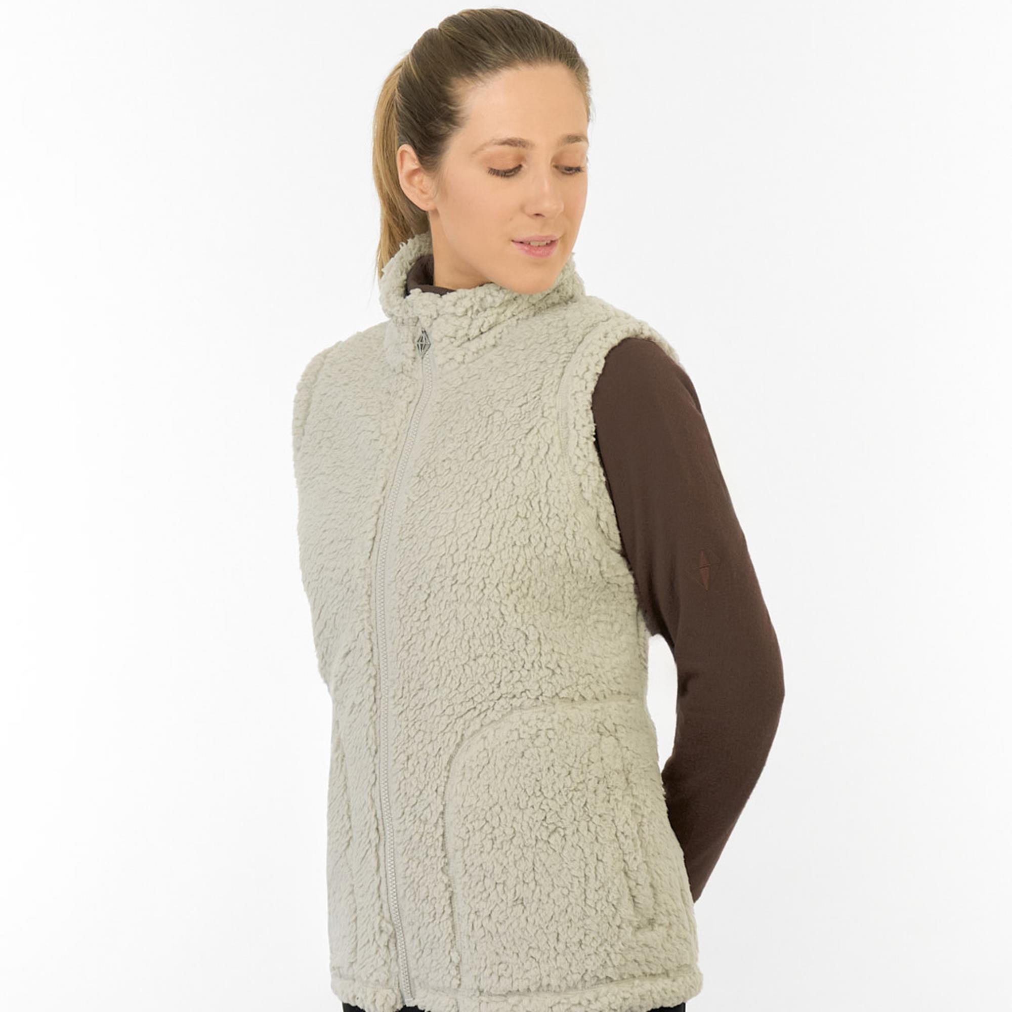 Pure Golf Dolly Fleece Ladies Golf Gilet Oyster