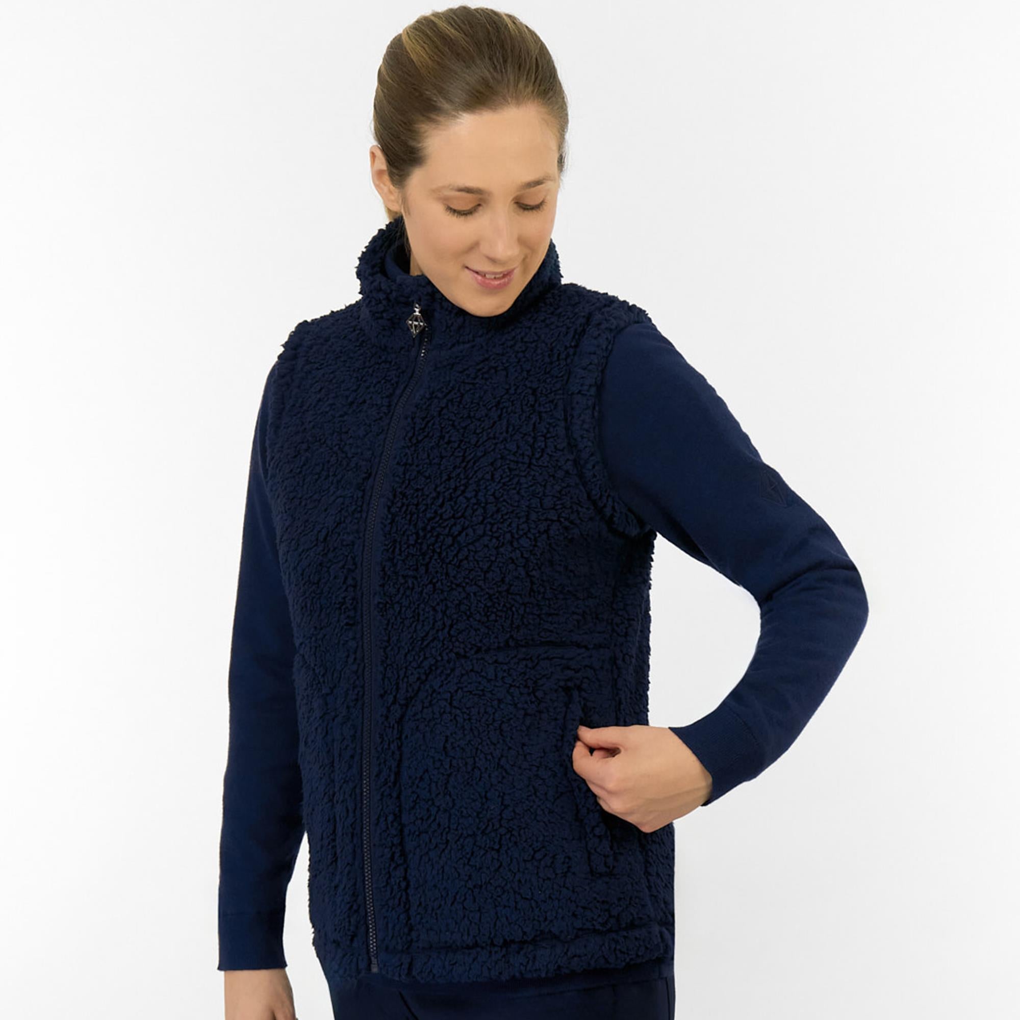 Pure Golf Dolly Fleece Ladies Golf Gilet Navy