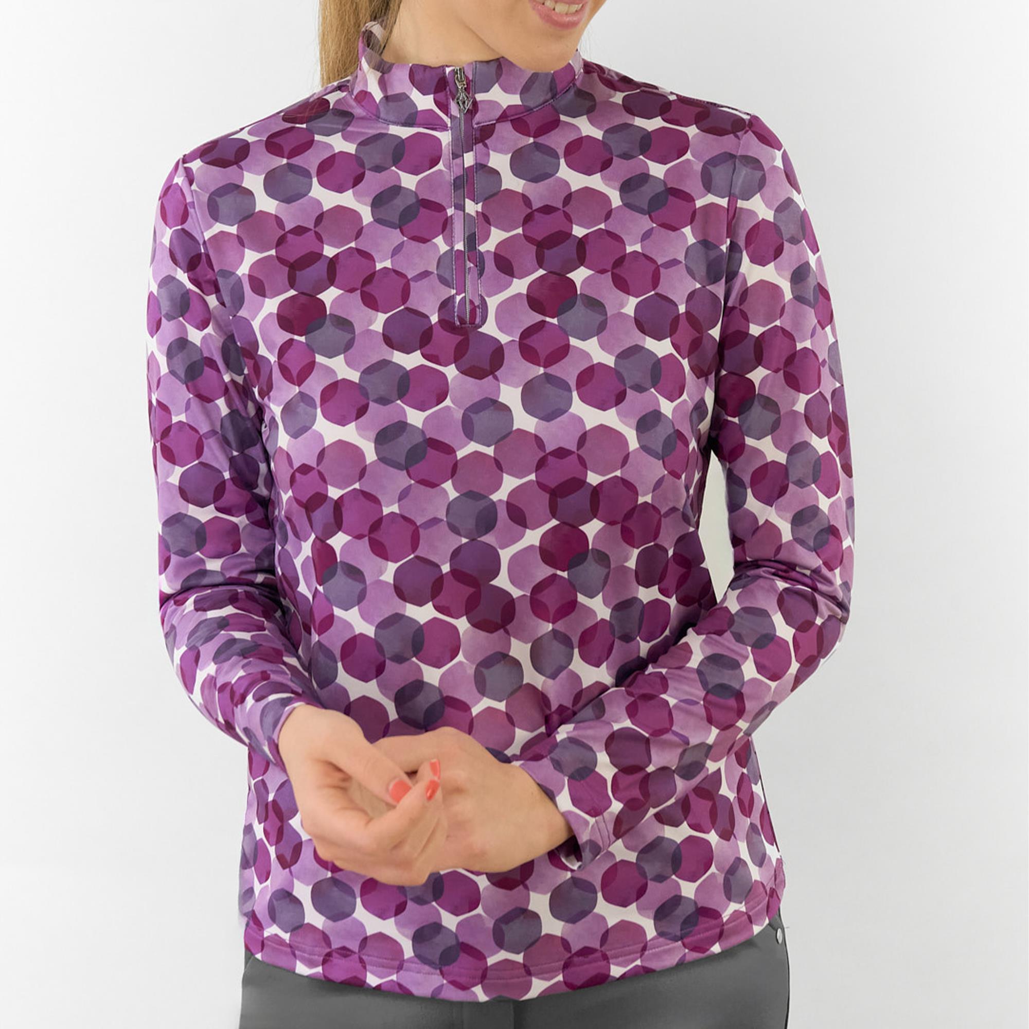 Pure Golf Arusha Ladies Golf Mid Layer Berry Bokeh
