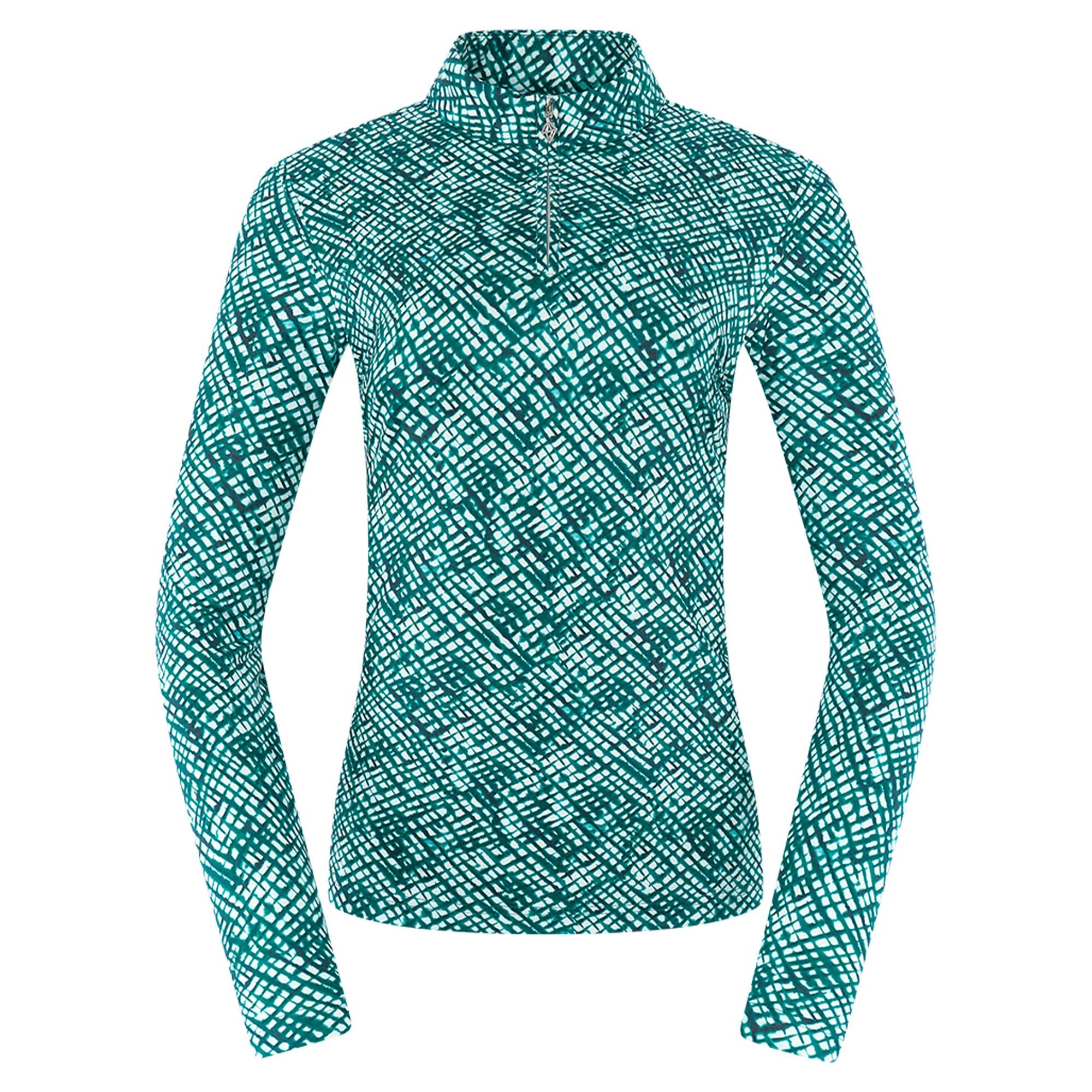Pure Golf Arusha Ladies Golf Mid Layer Teal Crosshatch