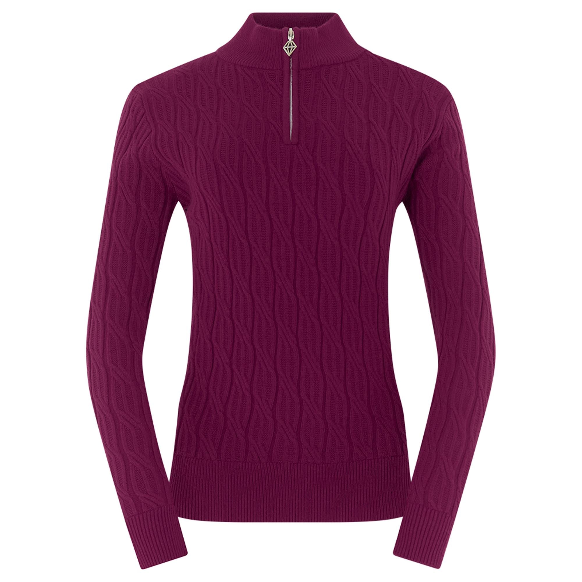 Pure Golf Sorrell Margot Knit Lined Ladies Golf Jumper Morello Cherry