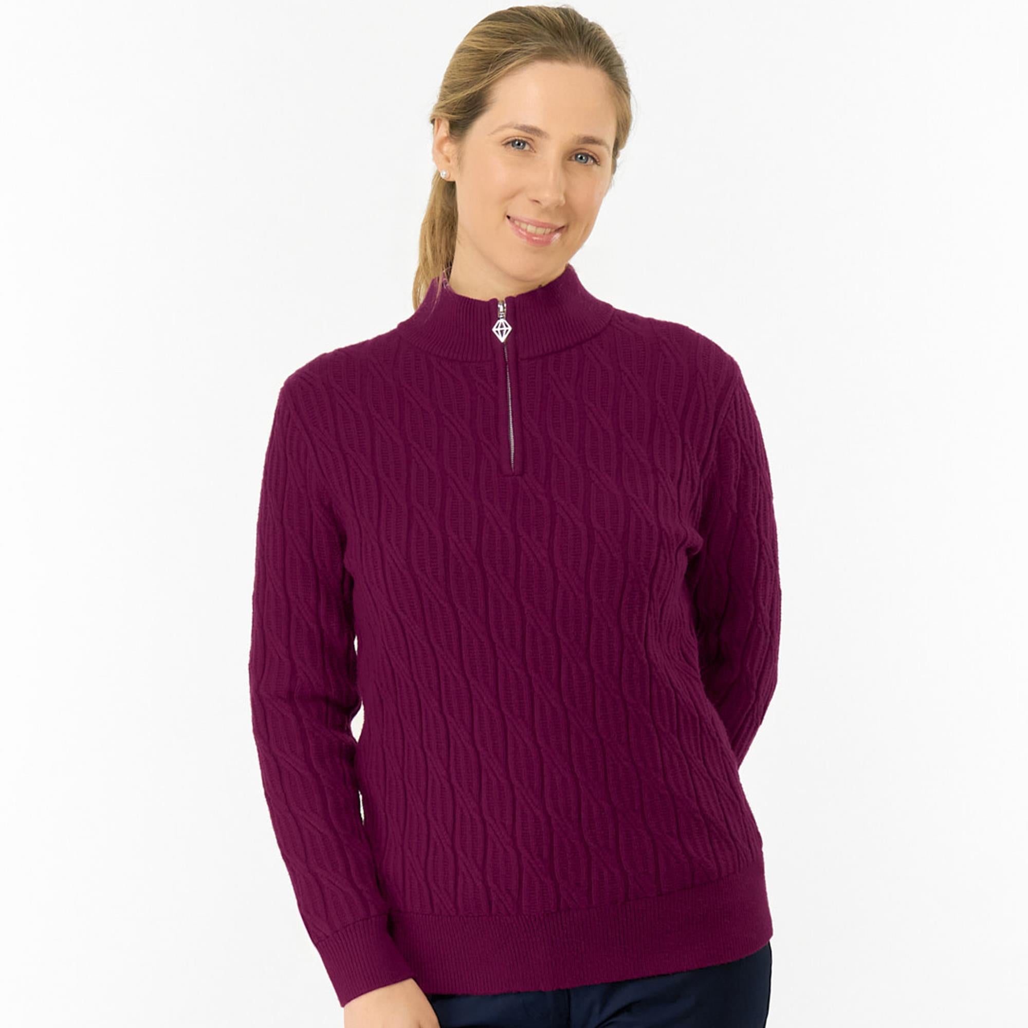 Pure Golf Sorrell Margot Knit Lined Ladies Golf Jumper Morello Cherry