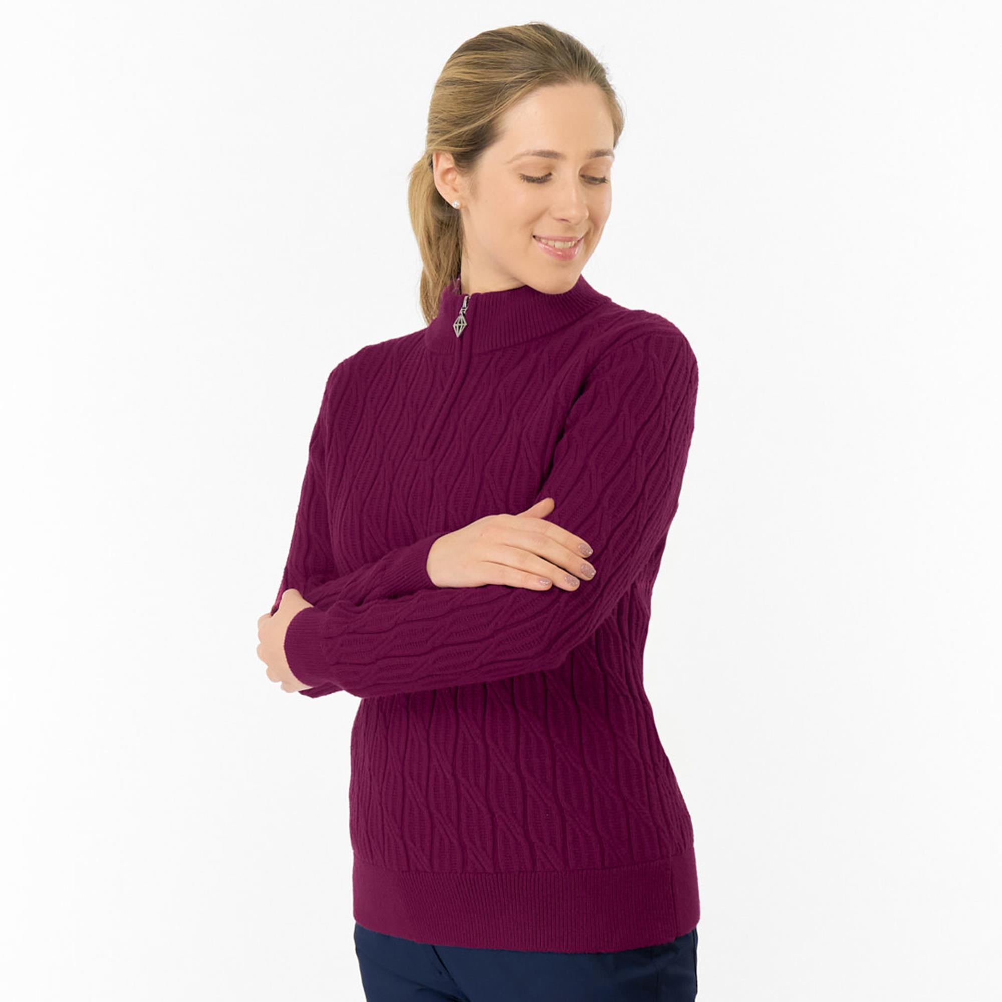 Pure Golf Sorrell Margot Knit Lined Ladies Golf Jumper Morello Cherry