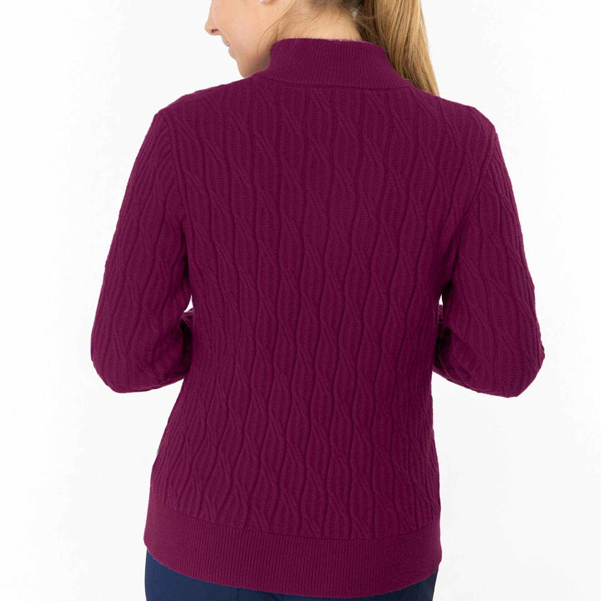 Pure Golf Sorrell Margot Knit Lined Ladies Golf Jumper Morello Cherry