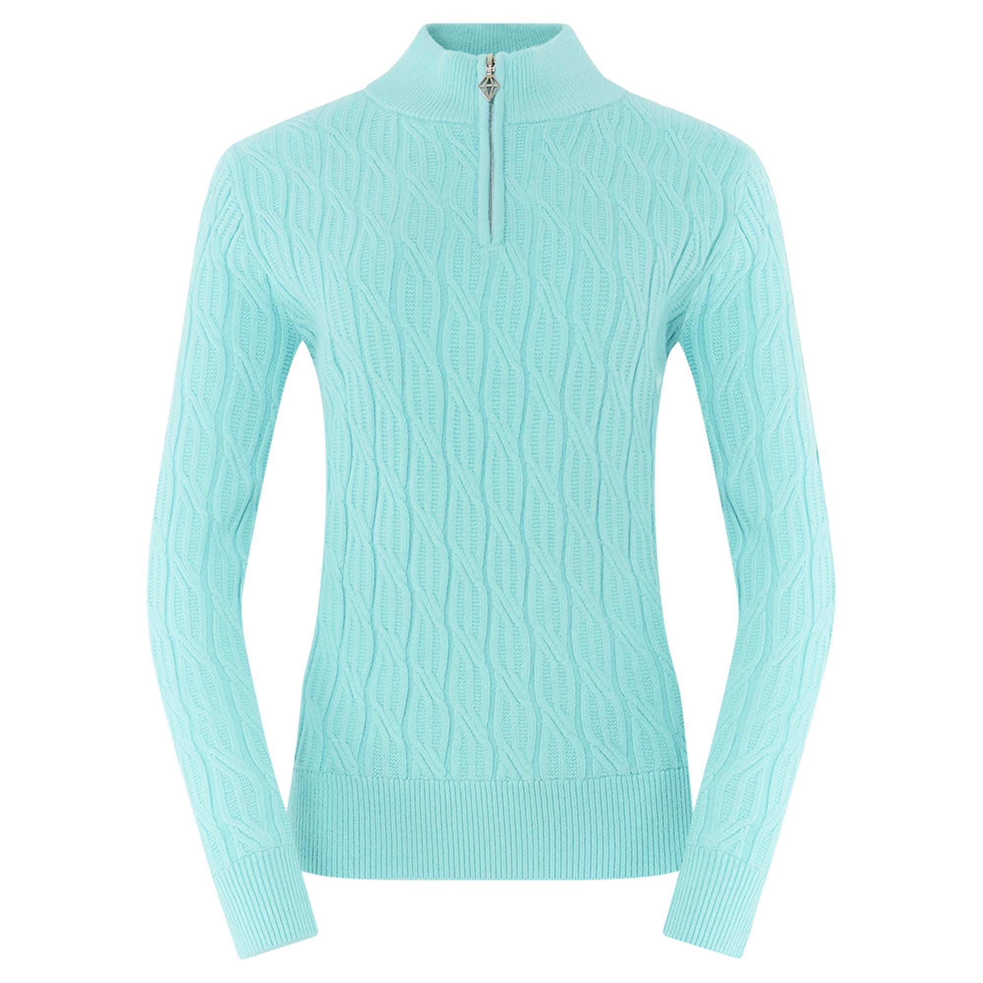 Pure Golf Sorrell Margot Knit Lined Ladies Golf Jumper Retro Blue