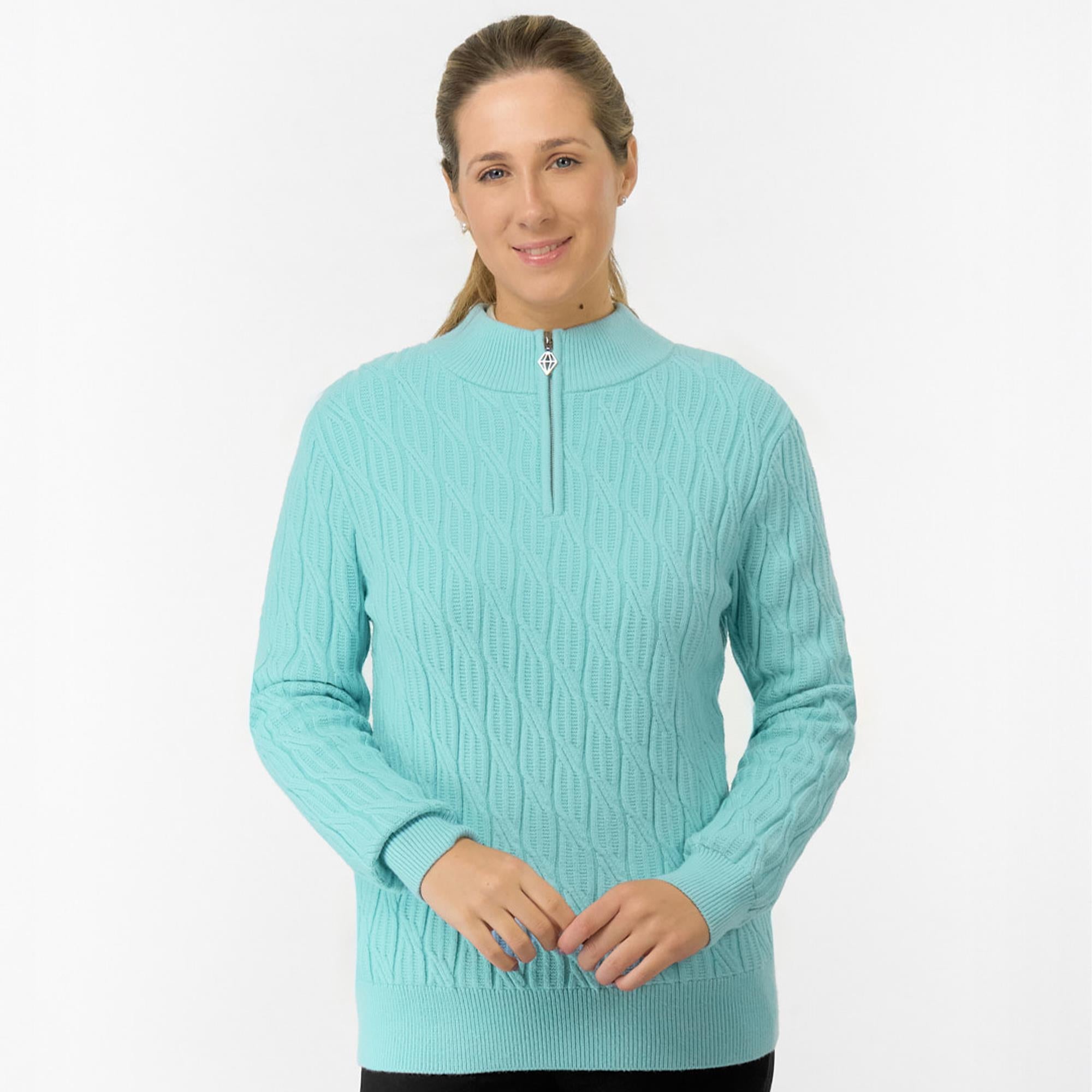 Pure Golf Sorrell Margot Knit Lined Ladies Golf Jumper Retro Blue