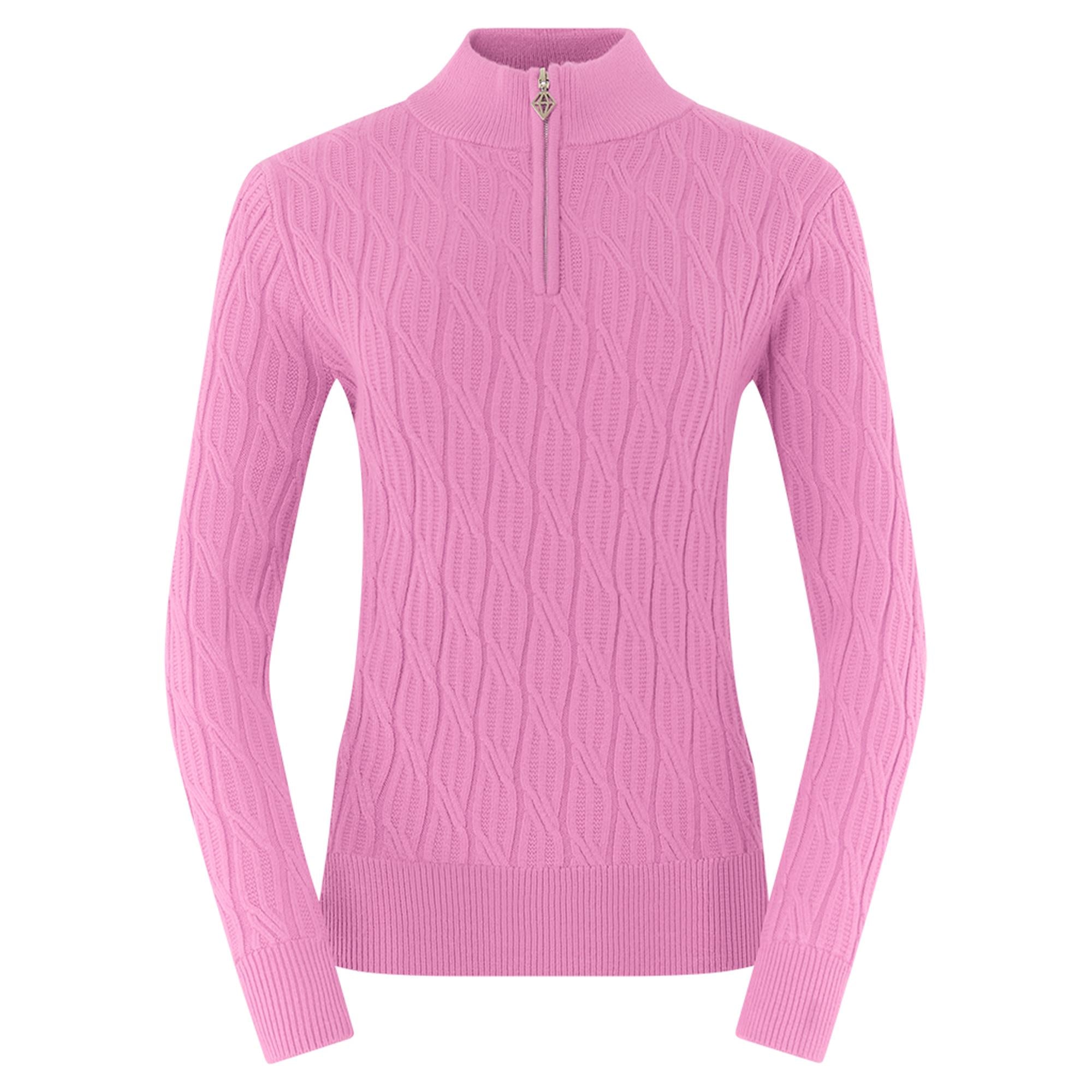 Pure Golf Sorrell Margot Knit Lined Ladies Golf Jumper Pop Pink
