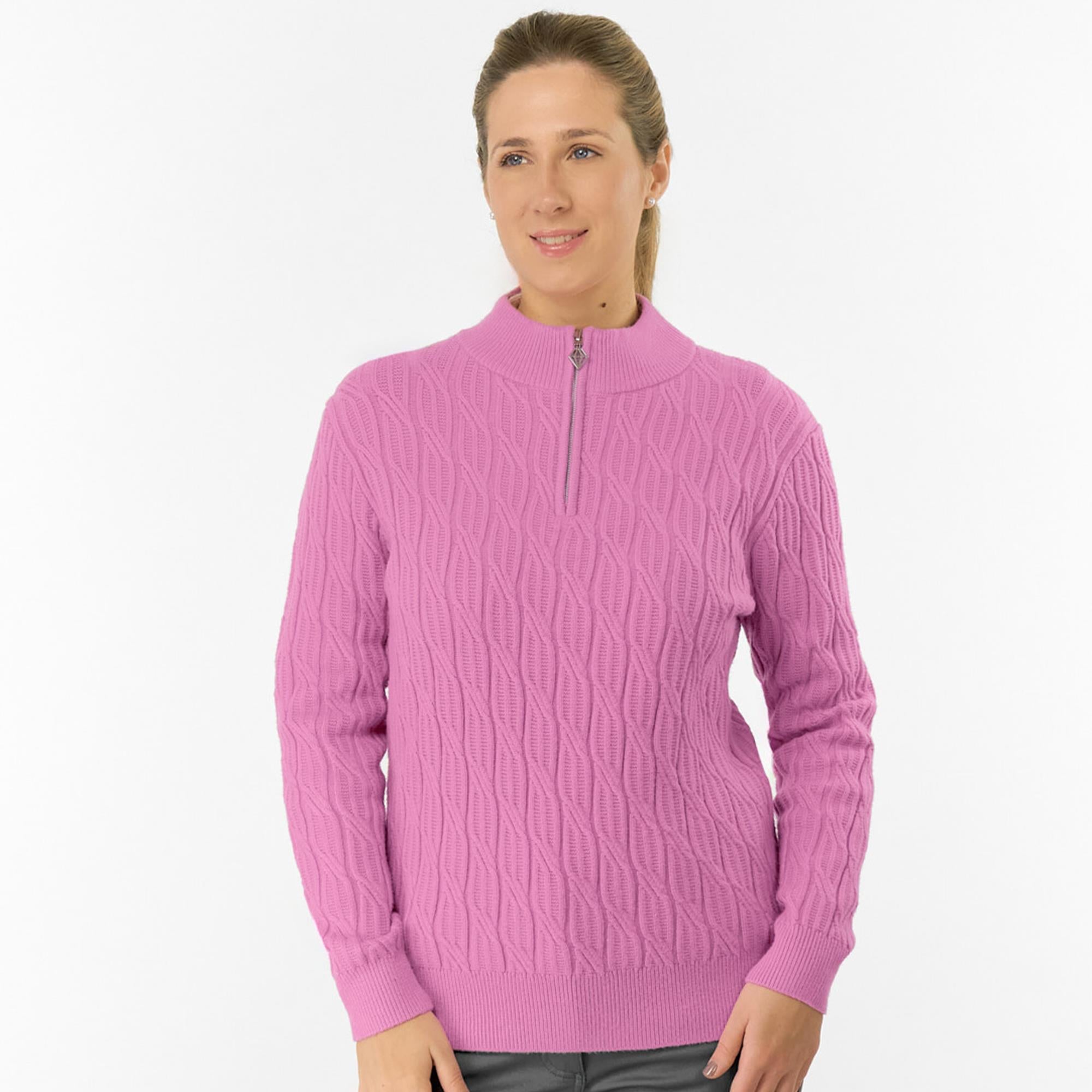 Pure Golf Sorrell Margot Knit Lined Ladies Golf Jumper Pop Pink