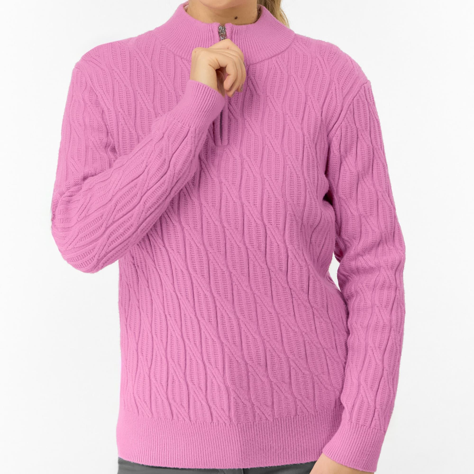 Pure Golf Sorrell Margot Knit Lined Ladies Golf Jumper Pop Pink