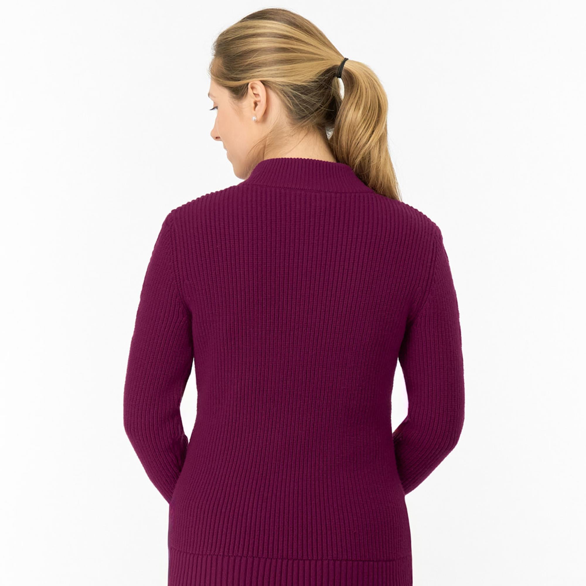 Pure Golf Sophia Elena Knit Lined Ladies Golf Cardigan Morello Cherry